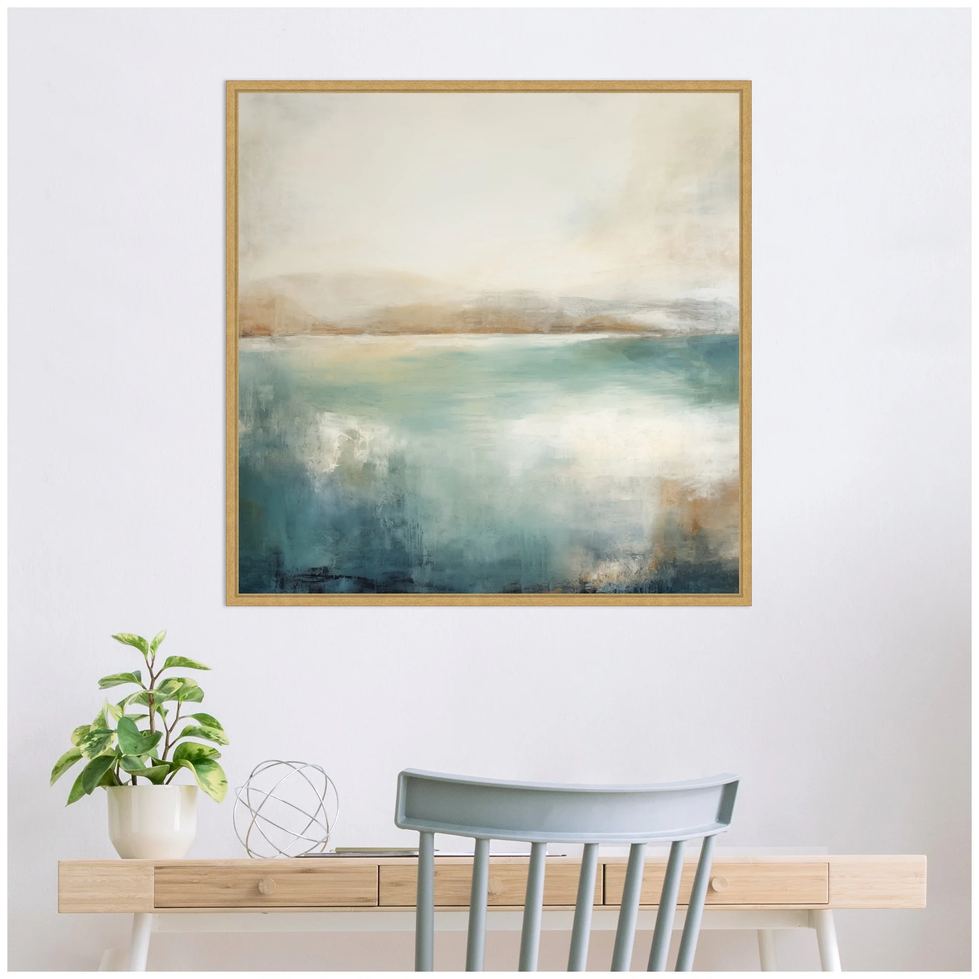 Sylvie Abstract Calming Lake Landscape Framed Canvas by The Creative Bunch Studio - Image 21
