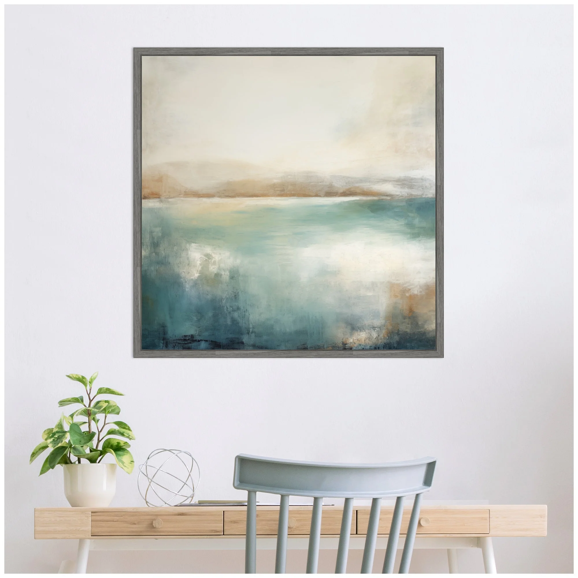 Sylvie Abstract Calming Lake Landscape Framed Canvas by The Creative Bunch Studio - Image 24