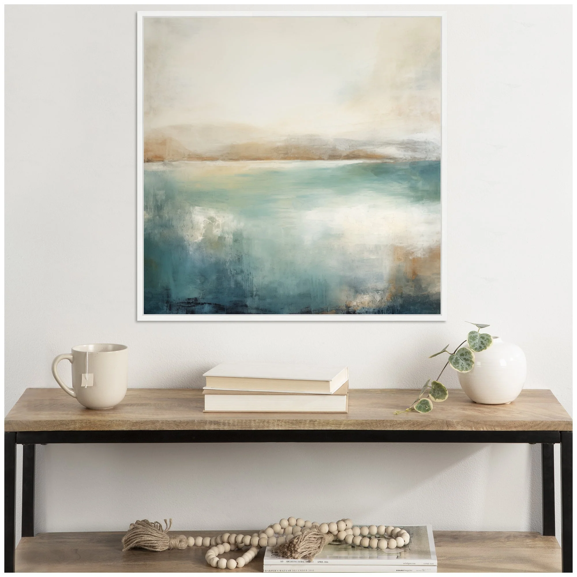 Sylvie Abstract Calming Lake Landscape Framed Canvas by The Creative Bunch Studio - Image 25