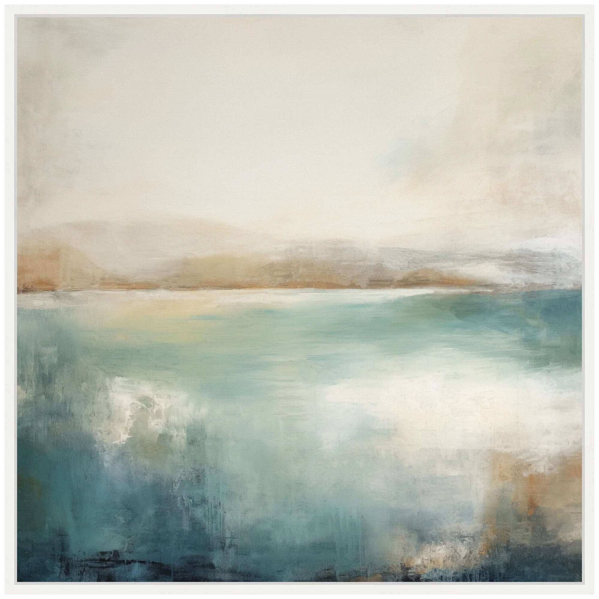 Sylvie Abstract Calming Lake Landscape Framed Canvas by The Creative Bunch Studio - Image 7