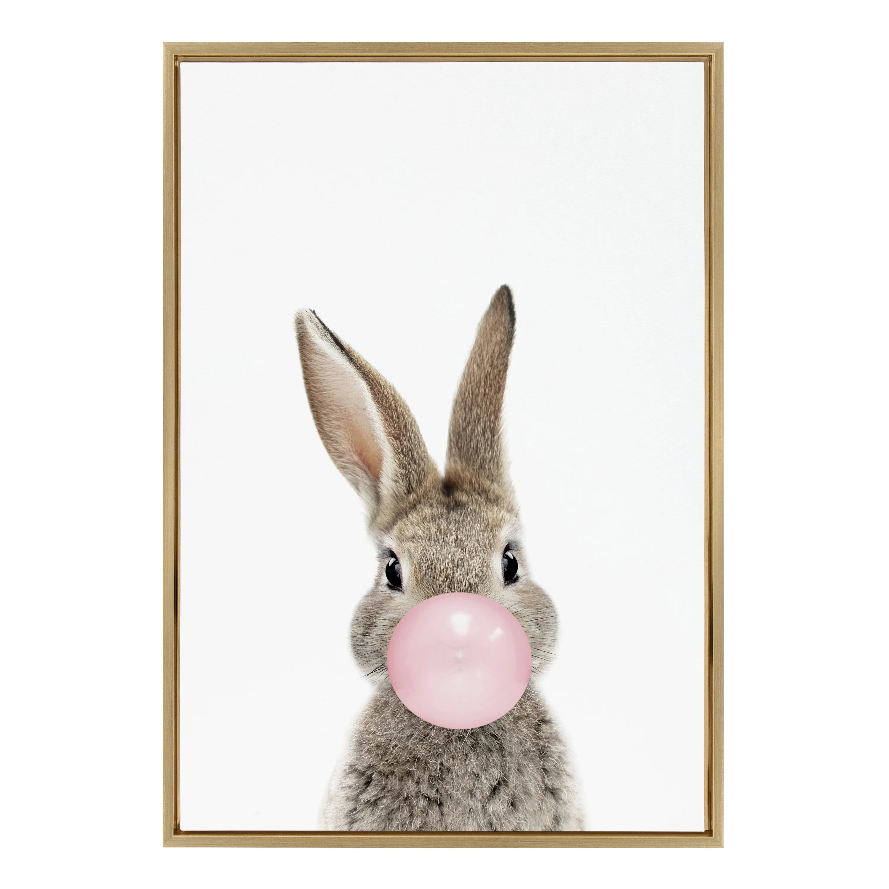 Sylvie Bubble Gum Bunny Framed Canvas by Amy Peterson Art Studio - Image 10
