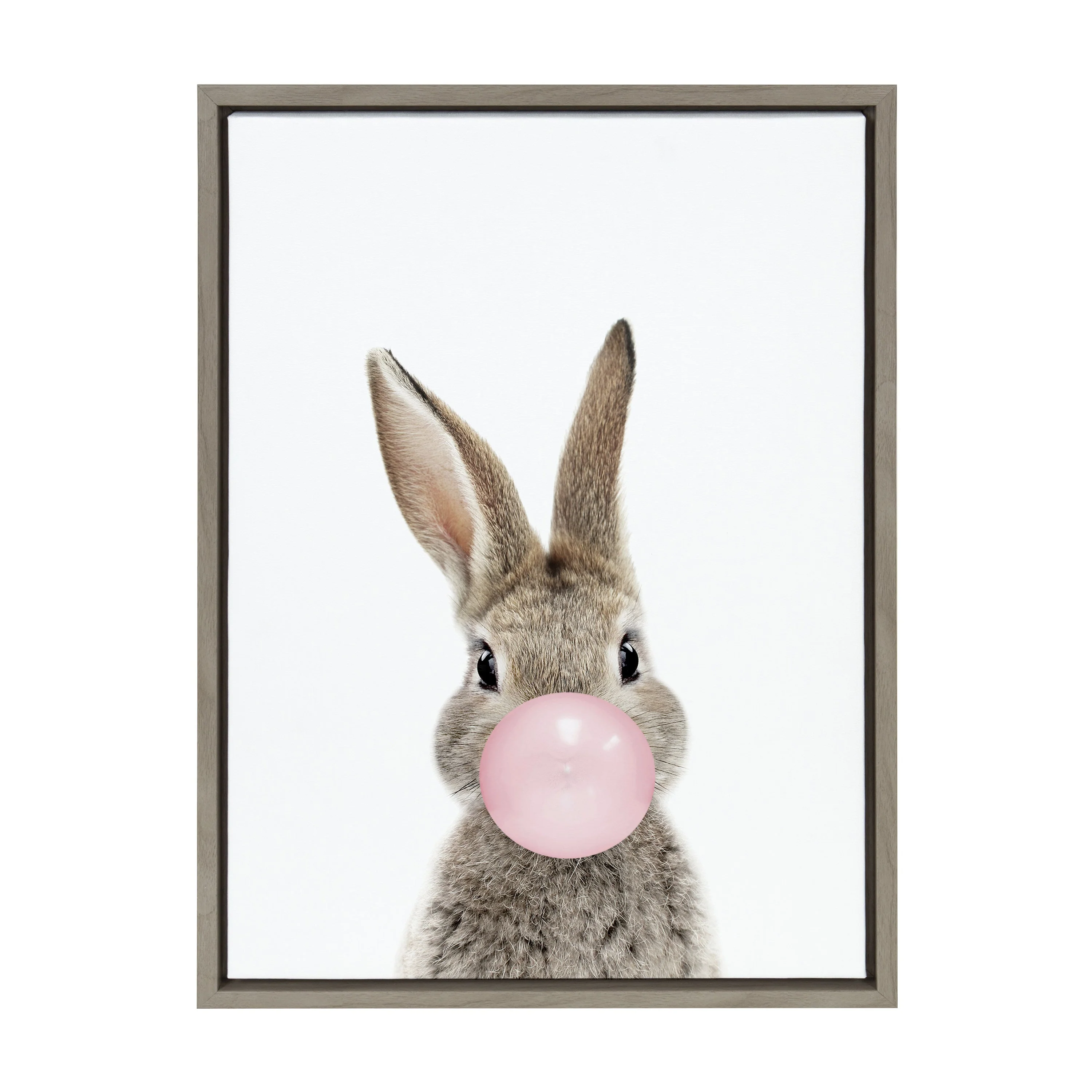 Sylvie Bubble Gum Bunny Framed Canvas by Amy Peterson Art Studio - Image 9