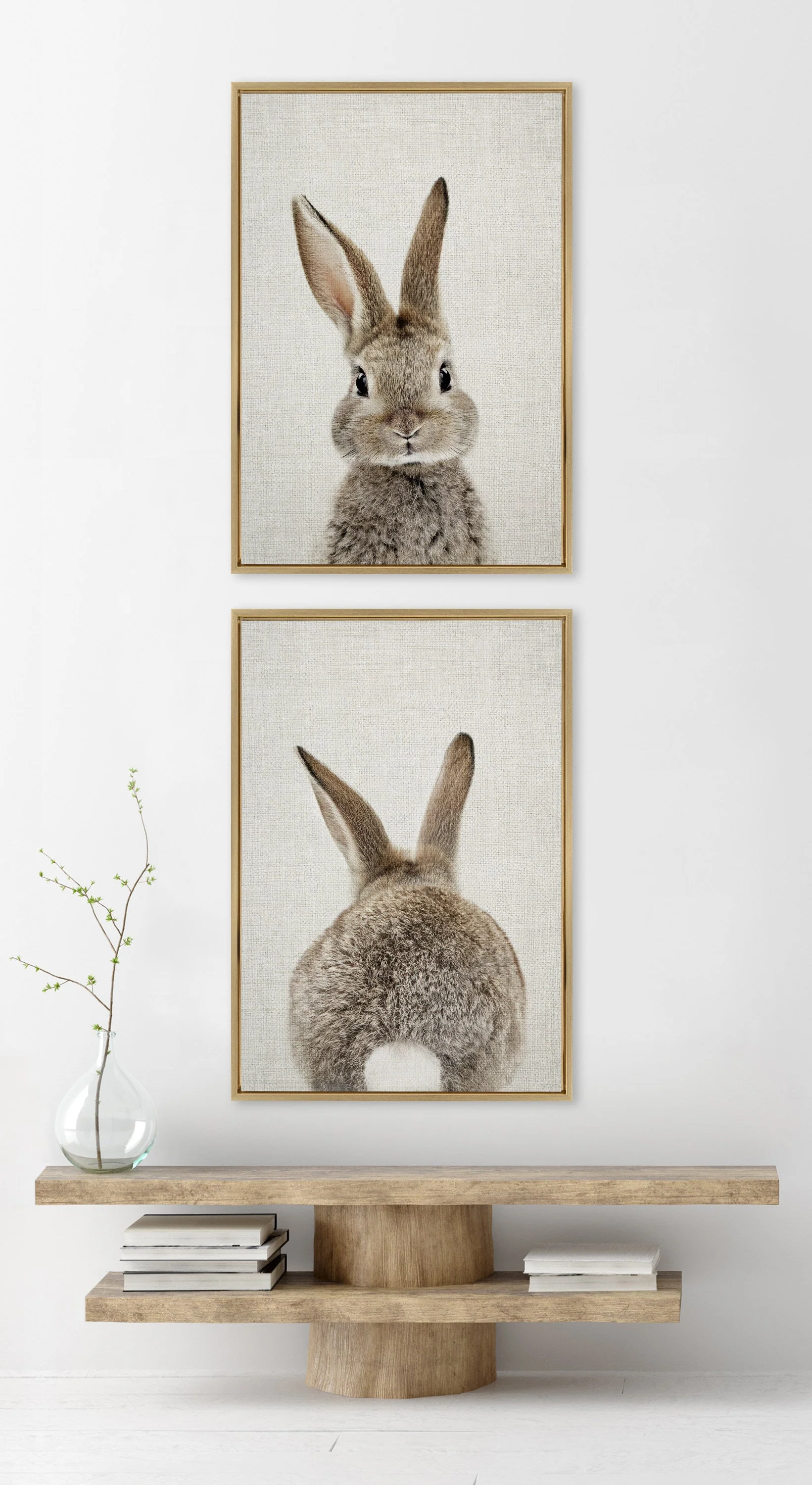 Sylvie Bunny Portrait and Bunny Tail Framed Canvas Art Set by Amy Peterson Art Studio - Image 27