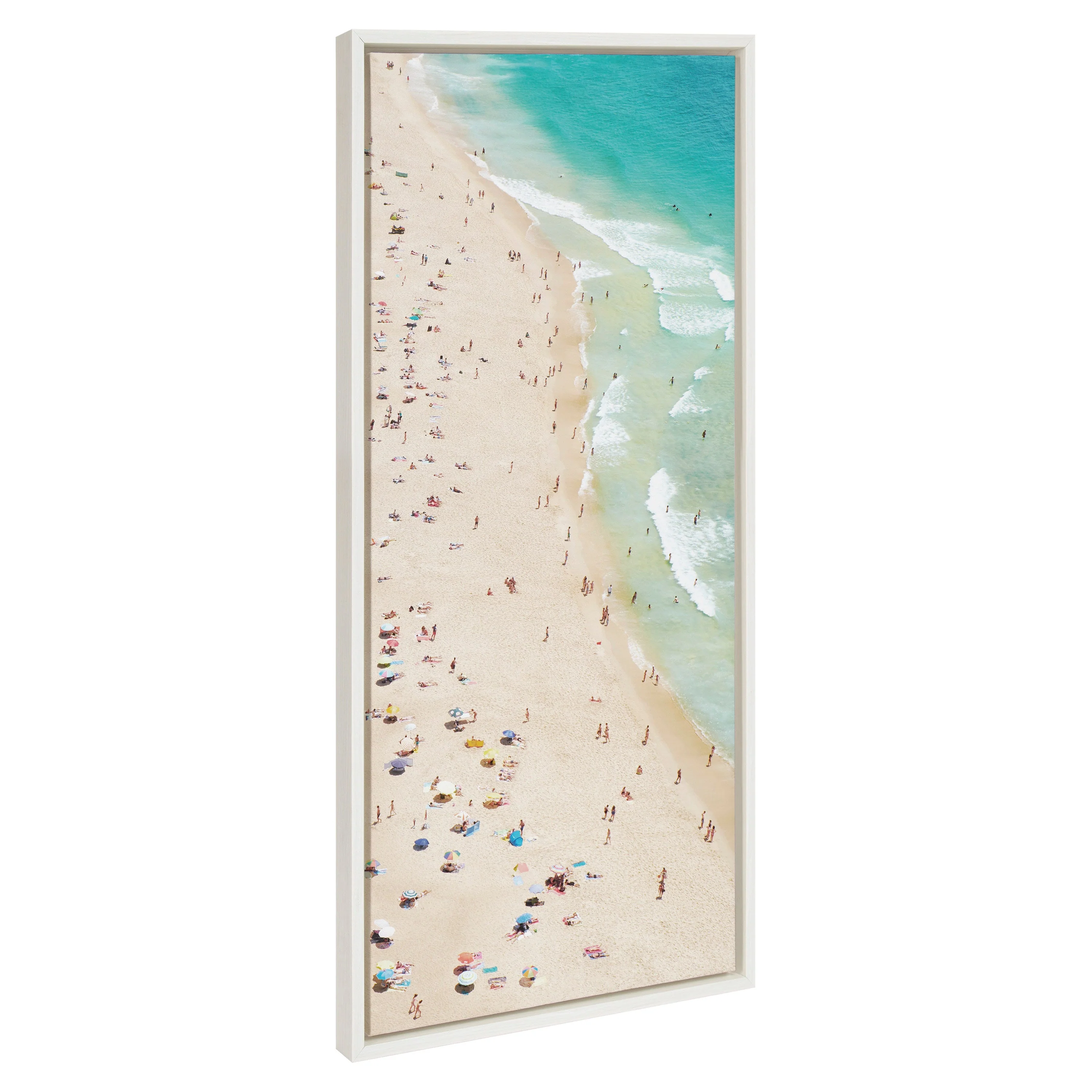 Sylvie Crowded Beach from Above Framed Canvas by Amy Peterson Art Studio - Image 11
