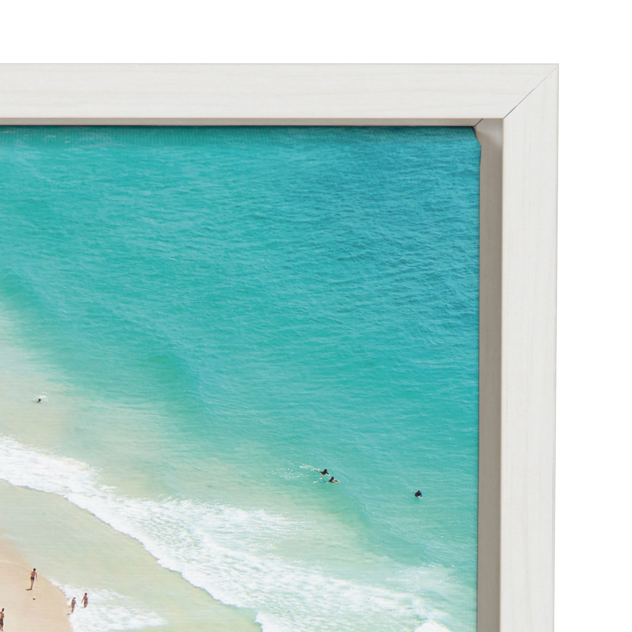 Sylvie Crowded Beach from Above Framed Canvas by Amy Peterson Art Studio - Image 3