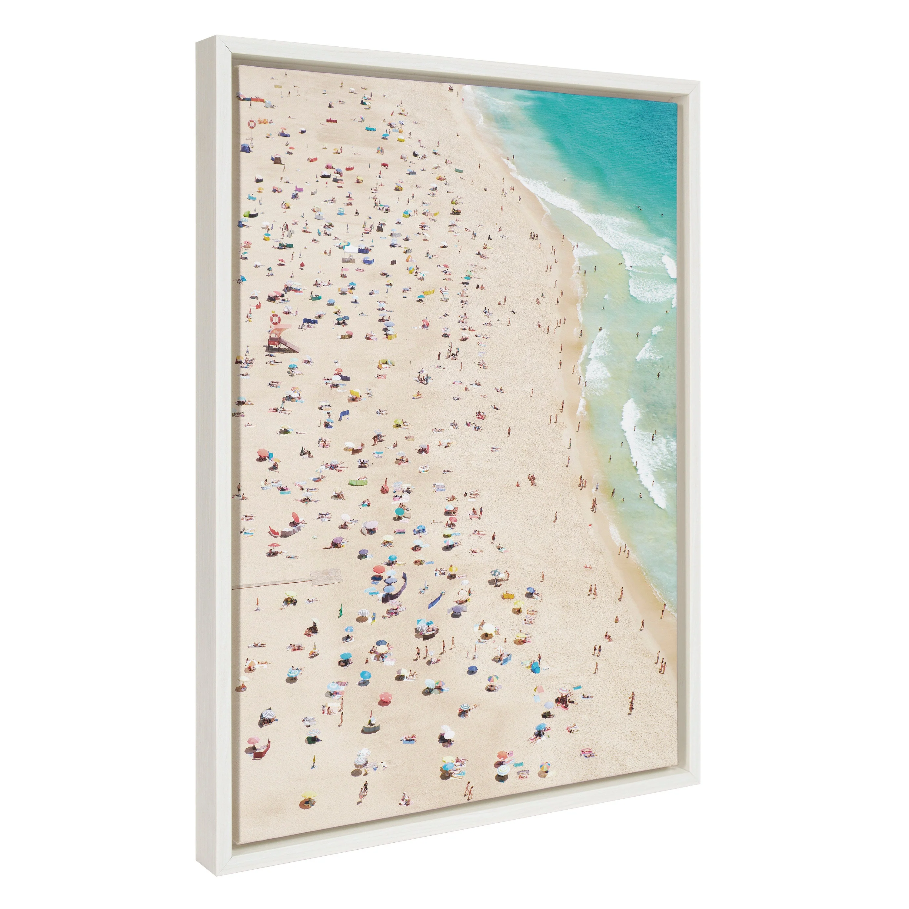 Sylvie Crowded Beach from Above Framed Canvas by Amy Peterson Art Studio - Image 9