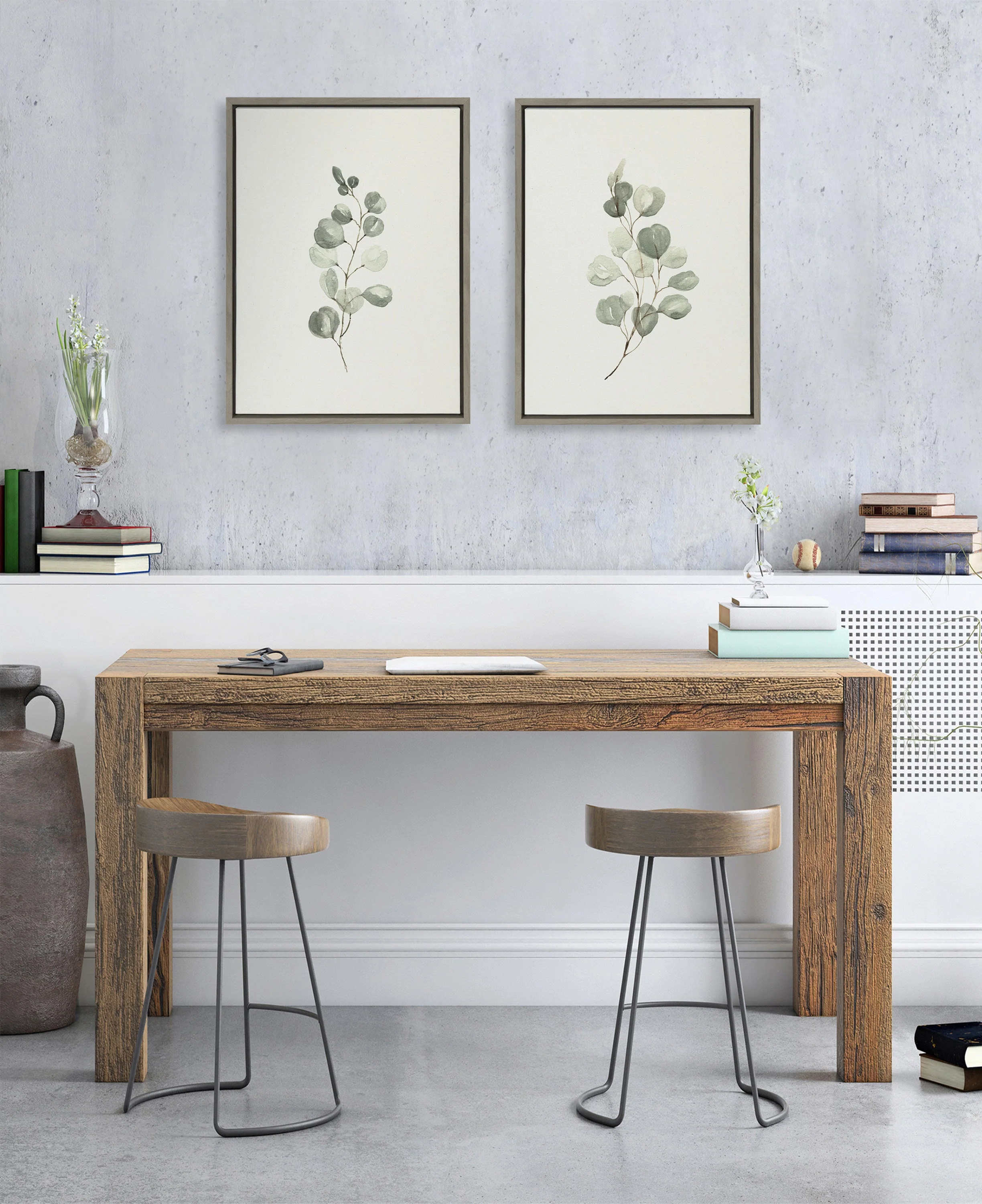 Sylvie Eucalyptus Framed Canvas Set by Maja Mitrovic of Makes My Day Happy - Image 3