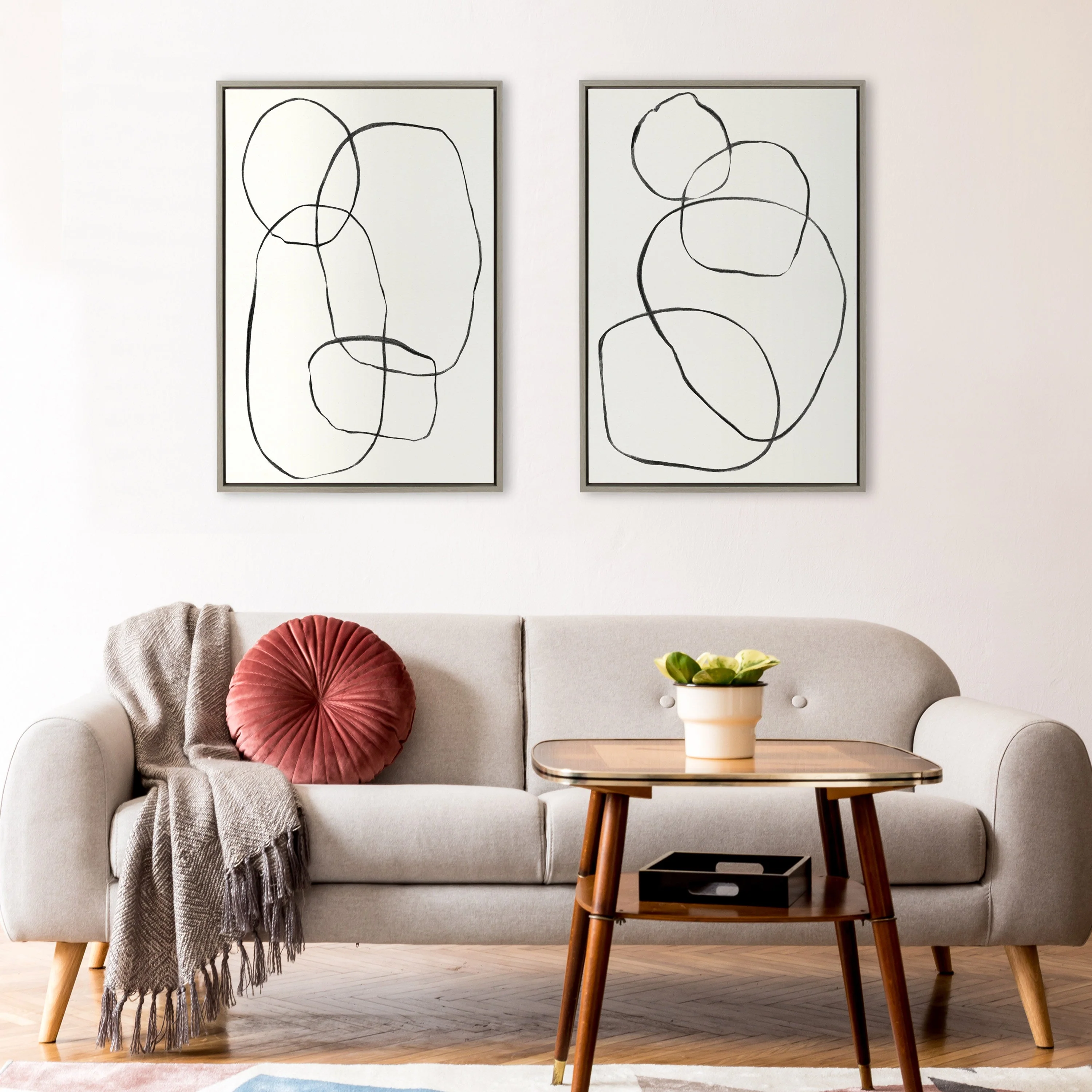 Sylvie Going in Circles Framed Textured Canvas Set by Teju Reval of SnazzyHues - Image 15
