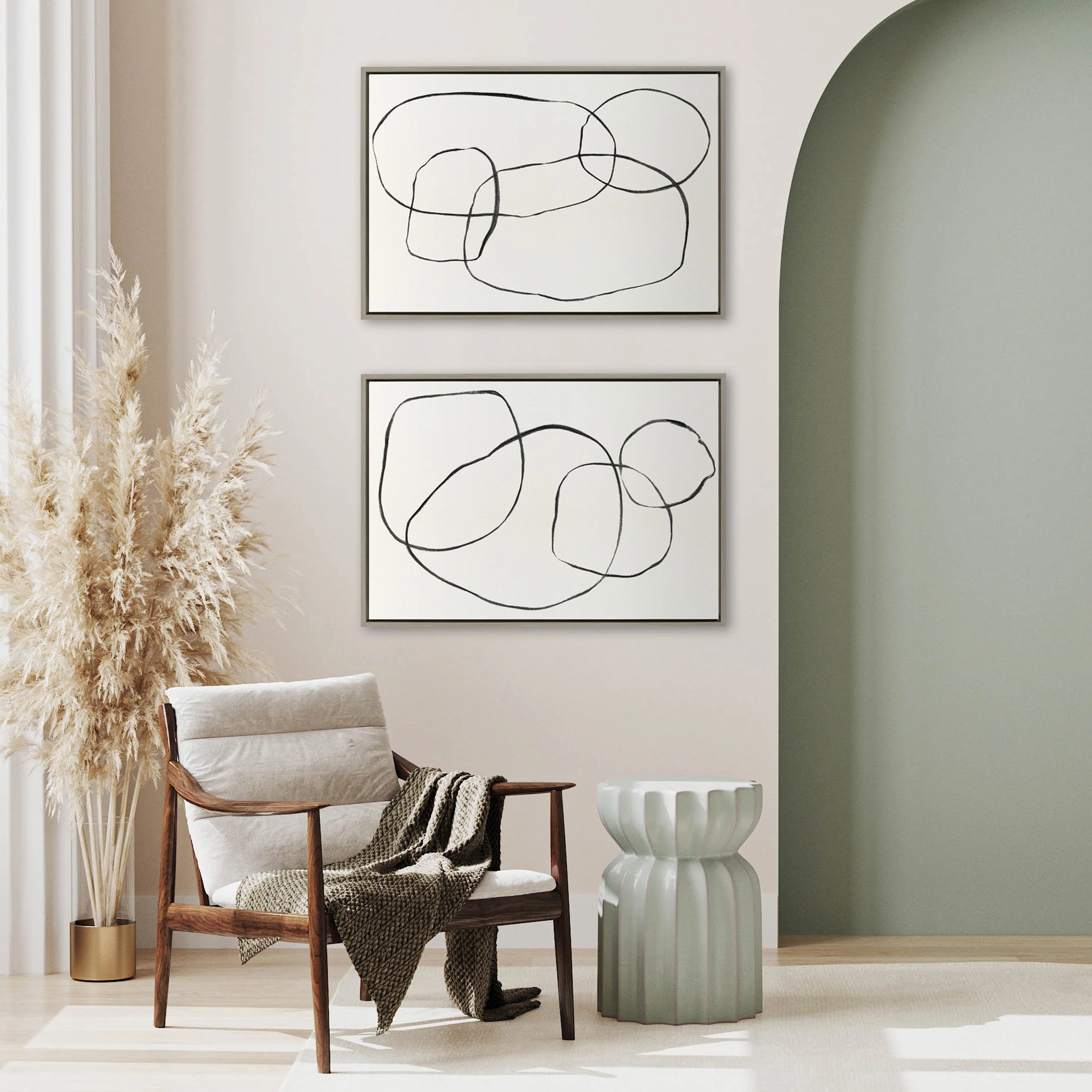 Sylvie Going in Circles Framed Textured Canvas Set by Teju Reval of SnazzyHues - Image 16
