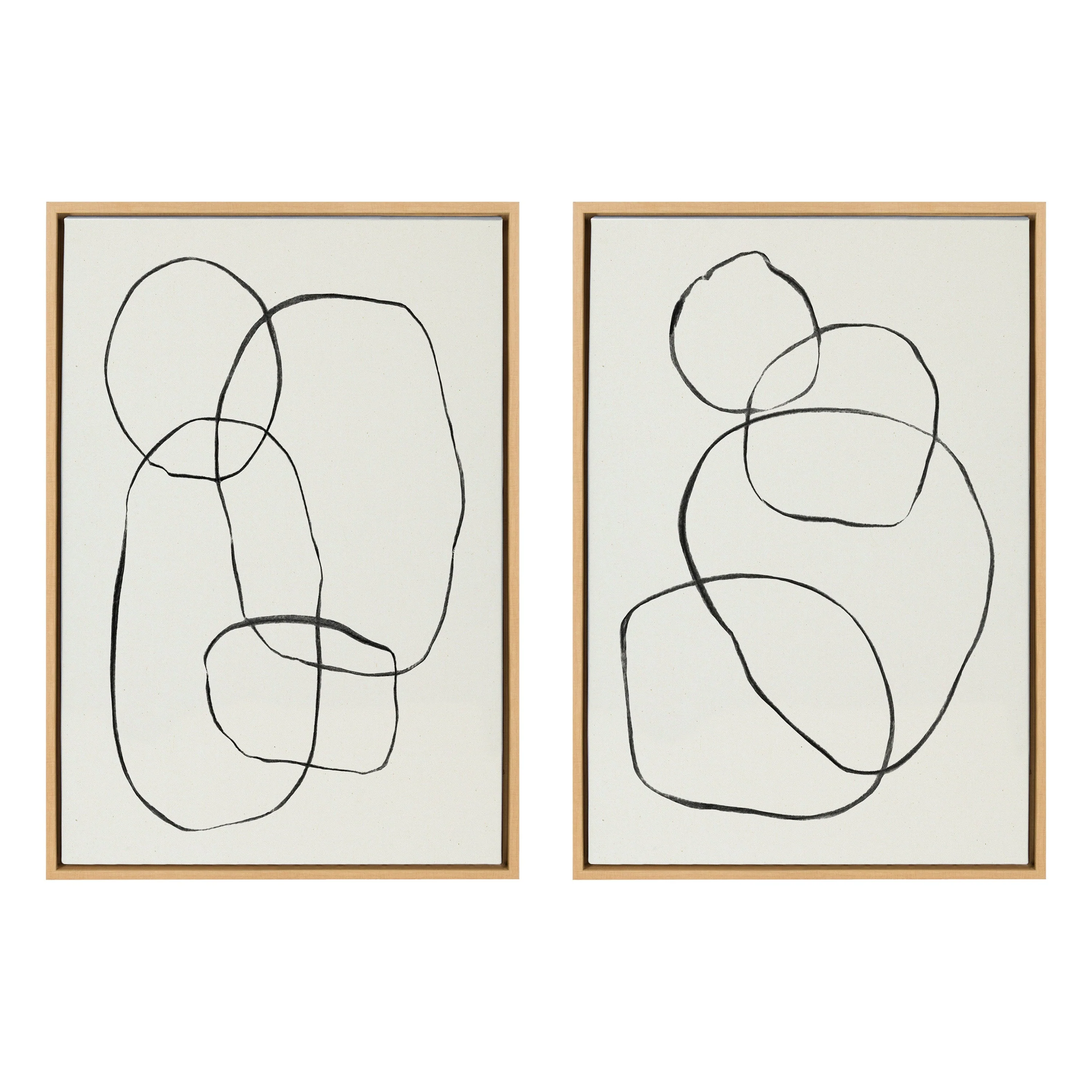 Sylvie Going in Circles Framed Textured Canvas Set by Teju Reval of SnazzyHues - Image 26
