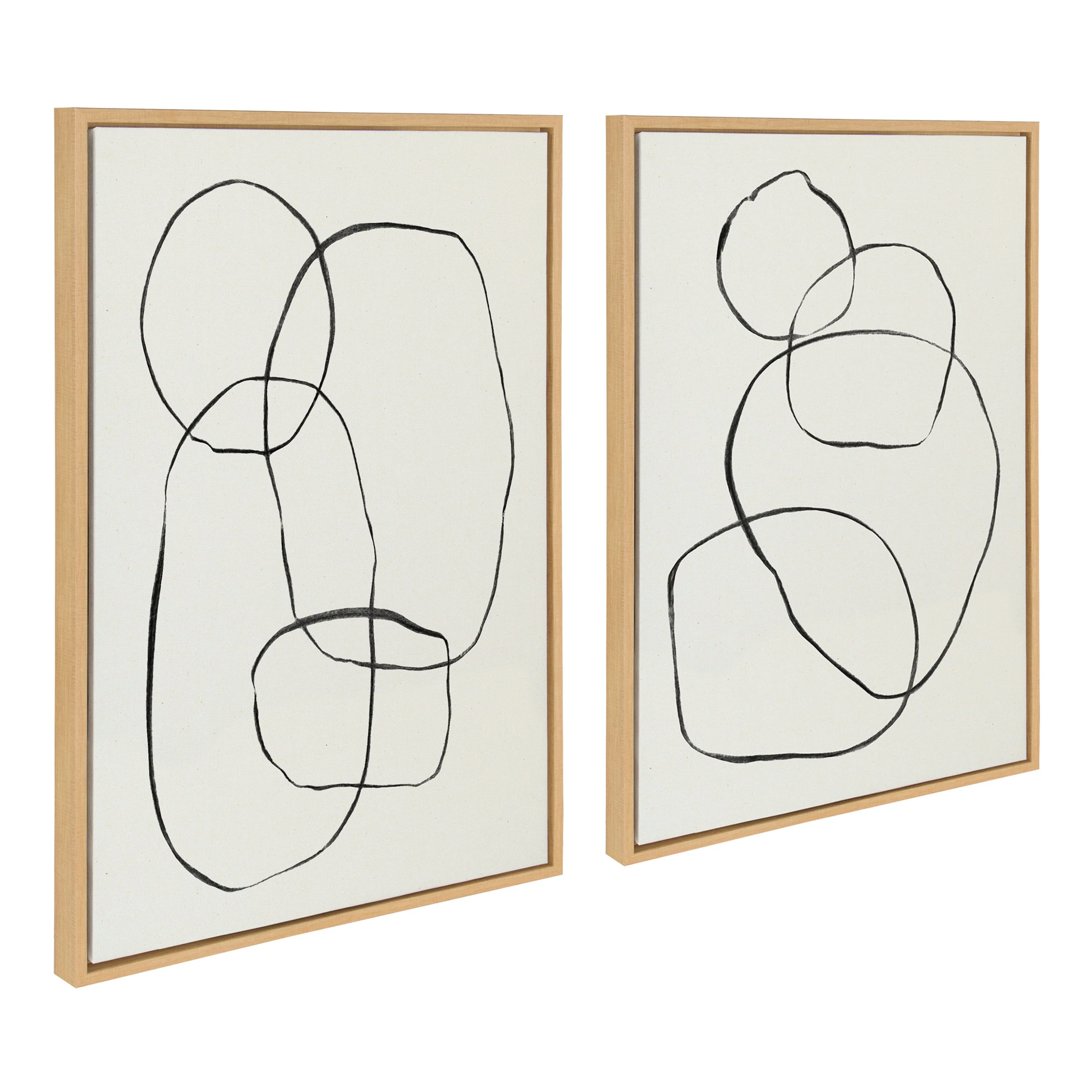 Sylvie Going in Circles Framed Textured Canvas Set by Teju Reval of SnazzyHues - Image 27