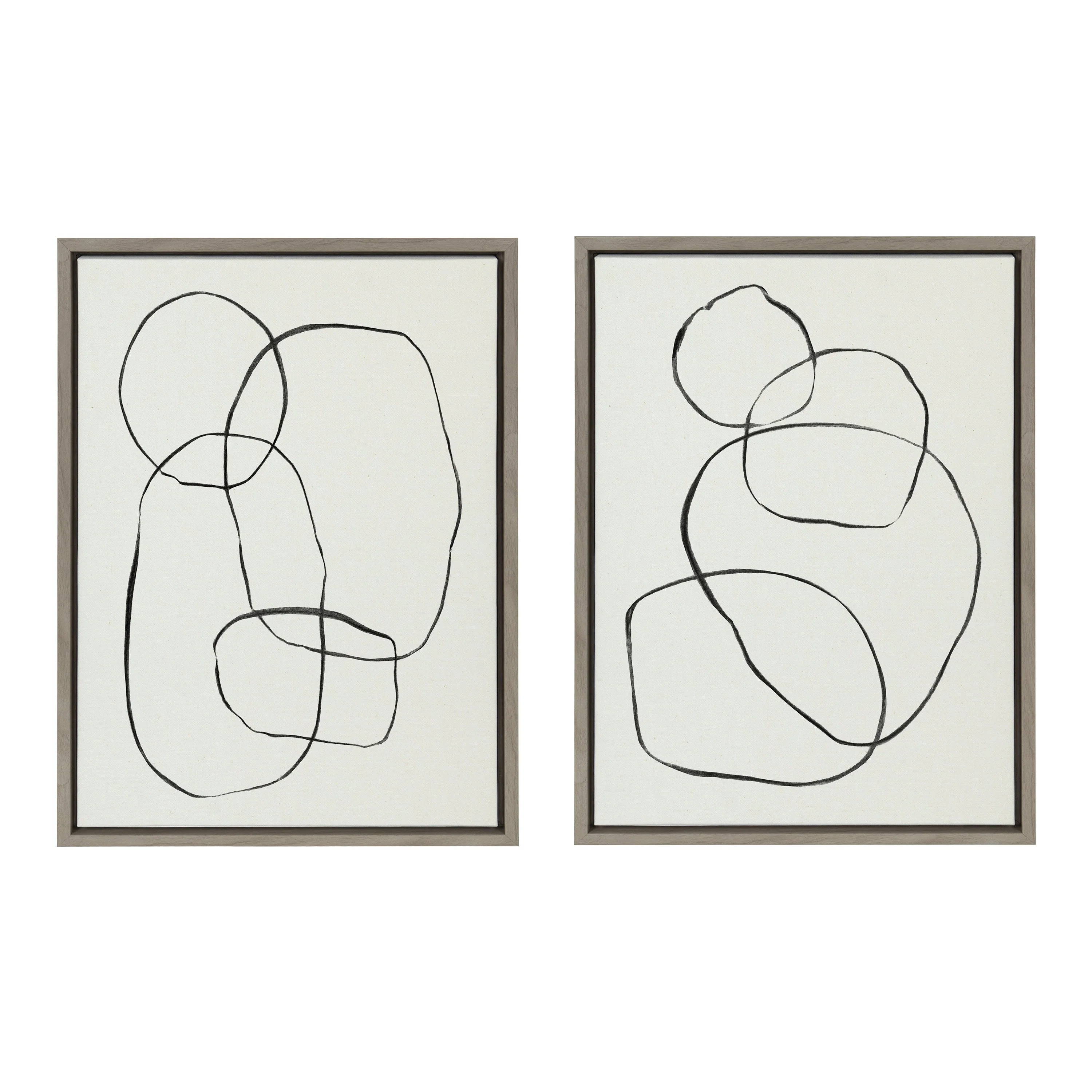 Sylvie Going in Circles Framed Textured Canvas Set by Teju Reval of SnazzyHues - Image 42
