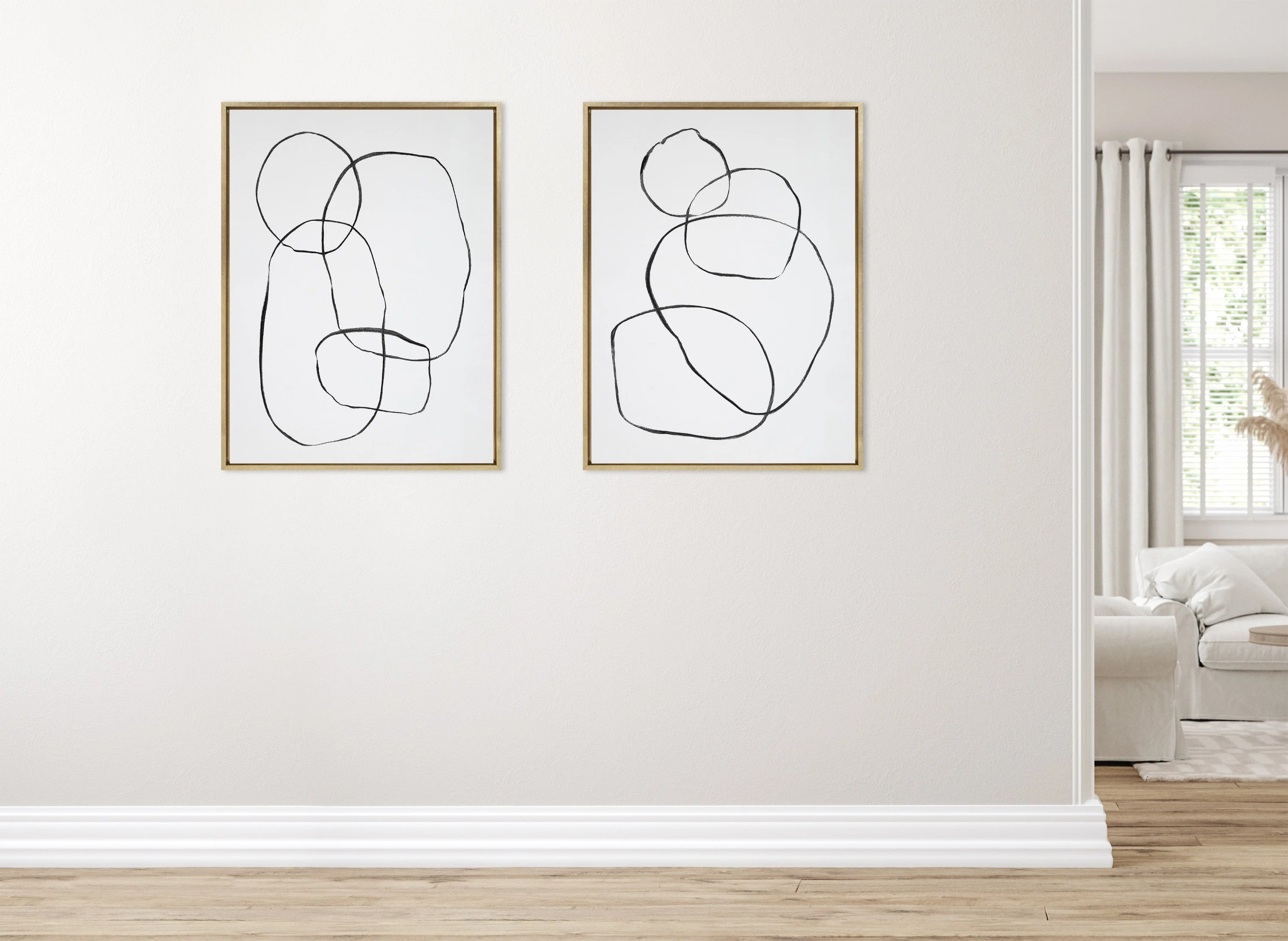 Sylvie Going in Circles Framed Textured Canvas Set by Teju Reval of SnazzyHues - Image 5
