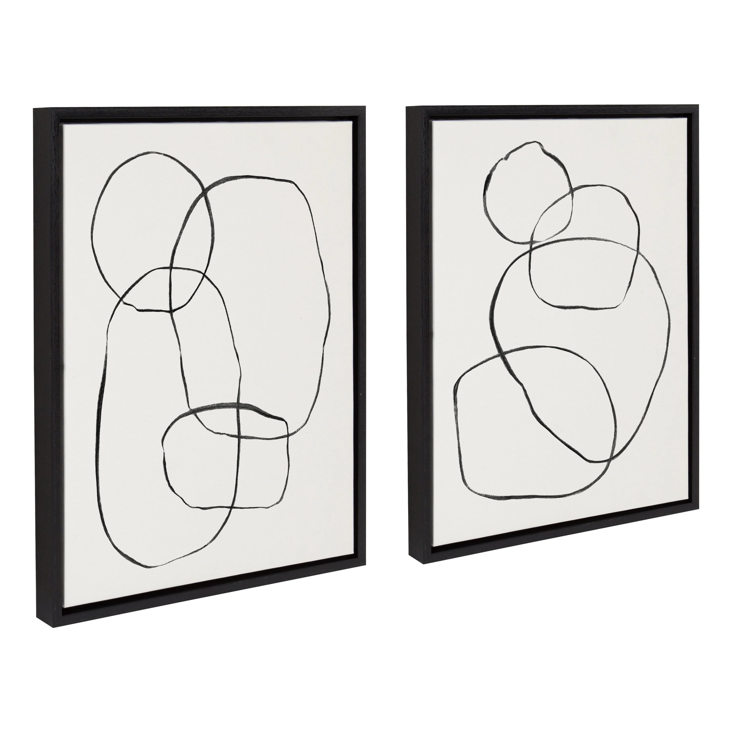 Sylvie Going in Circles Framed Textured Canvas Set by Teju Reval of SnazzyHues - Image 60
