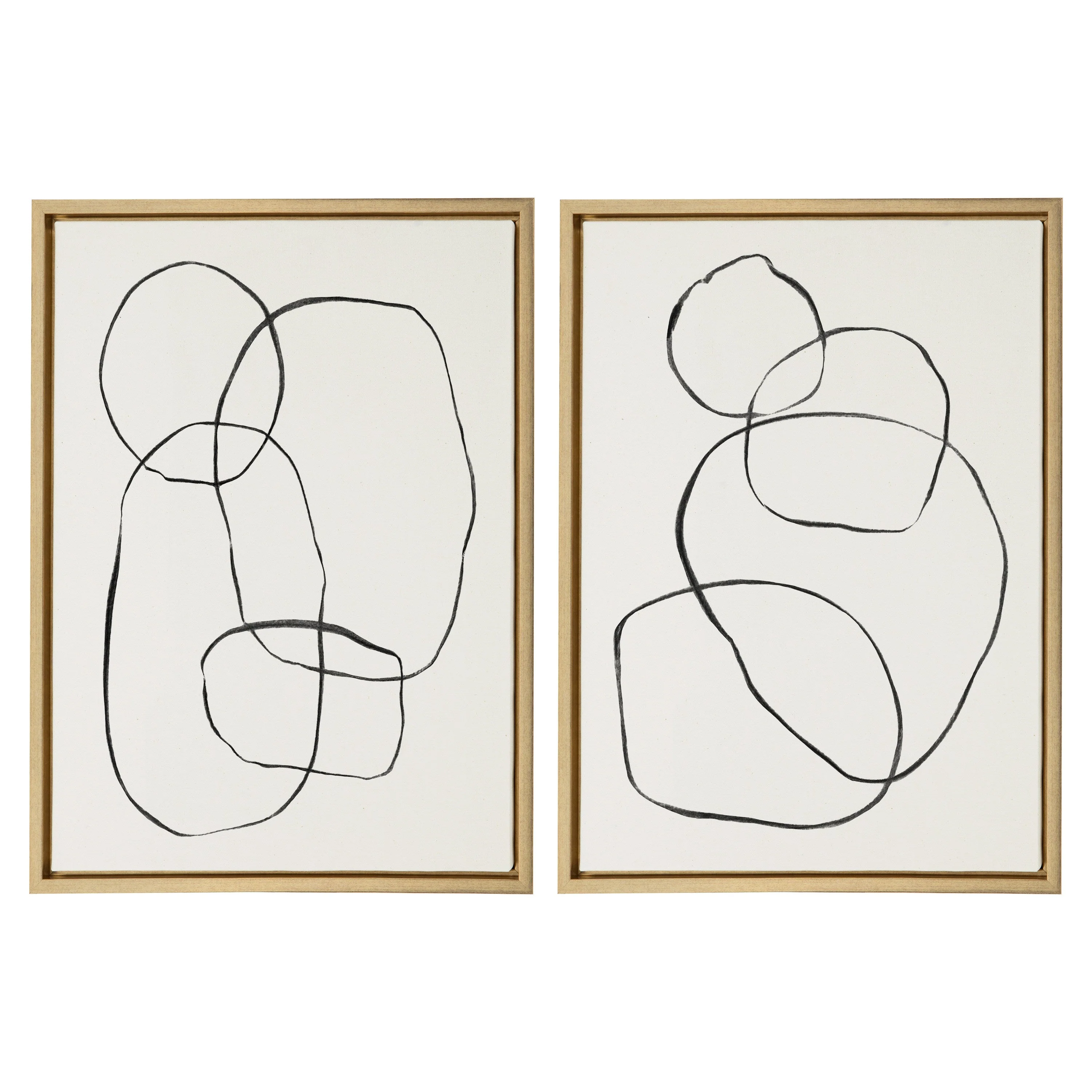 Sylvie Going in Circles Framed Textured Canvas Set by Teju Reval of SnazzyHues - Image 65