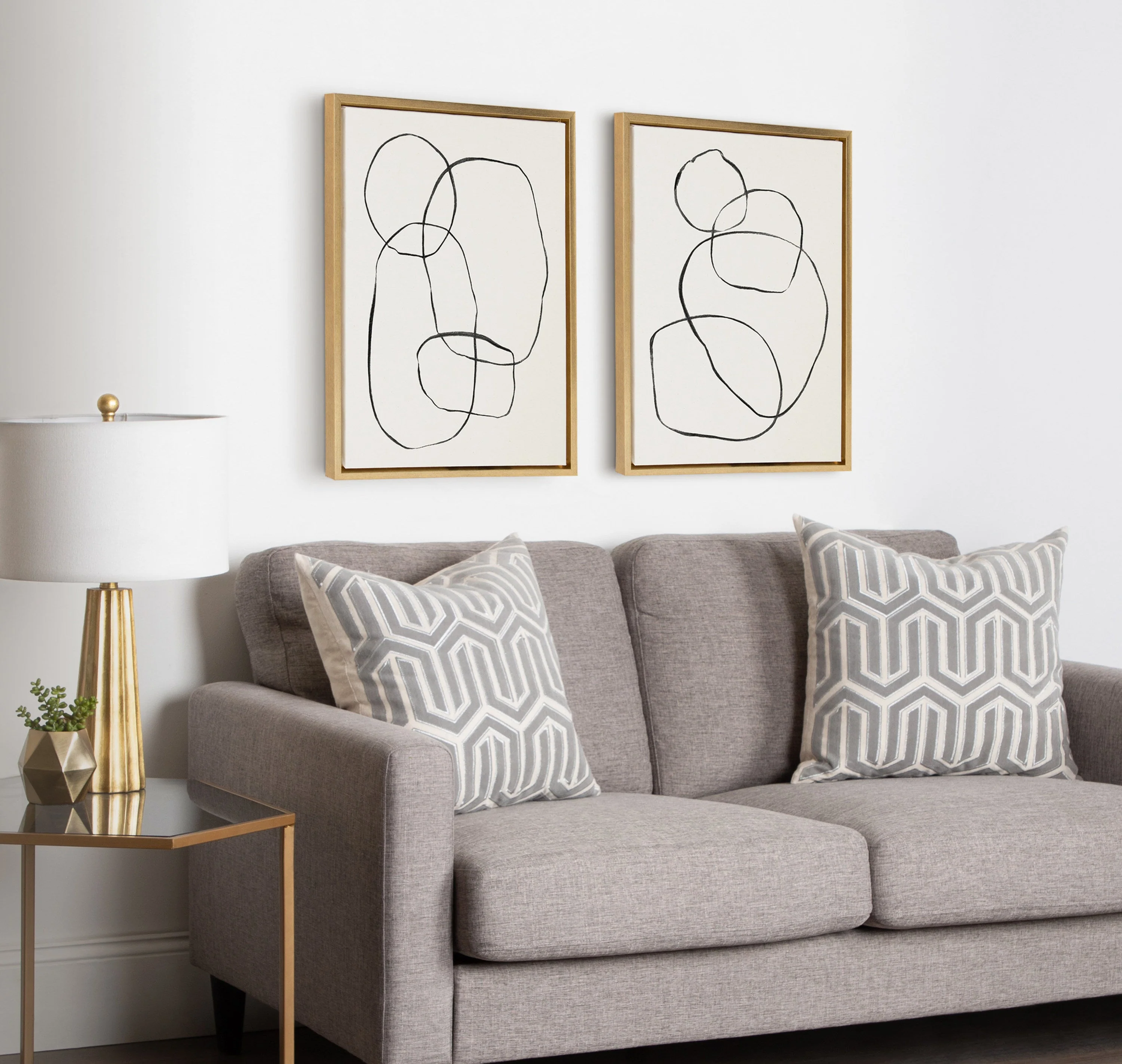 Sylvie Going in Circles Framed Textured Canvas Set by Teju Reval of SnazzyHues - Image 68