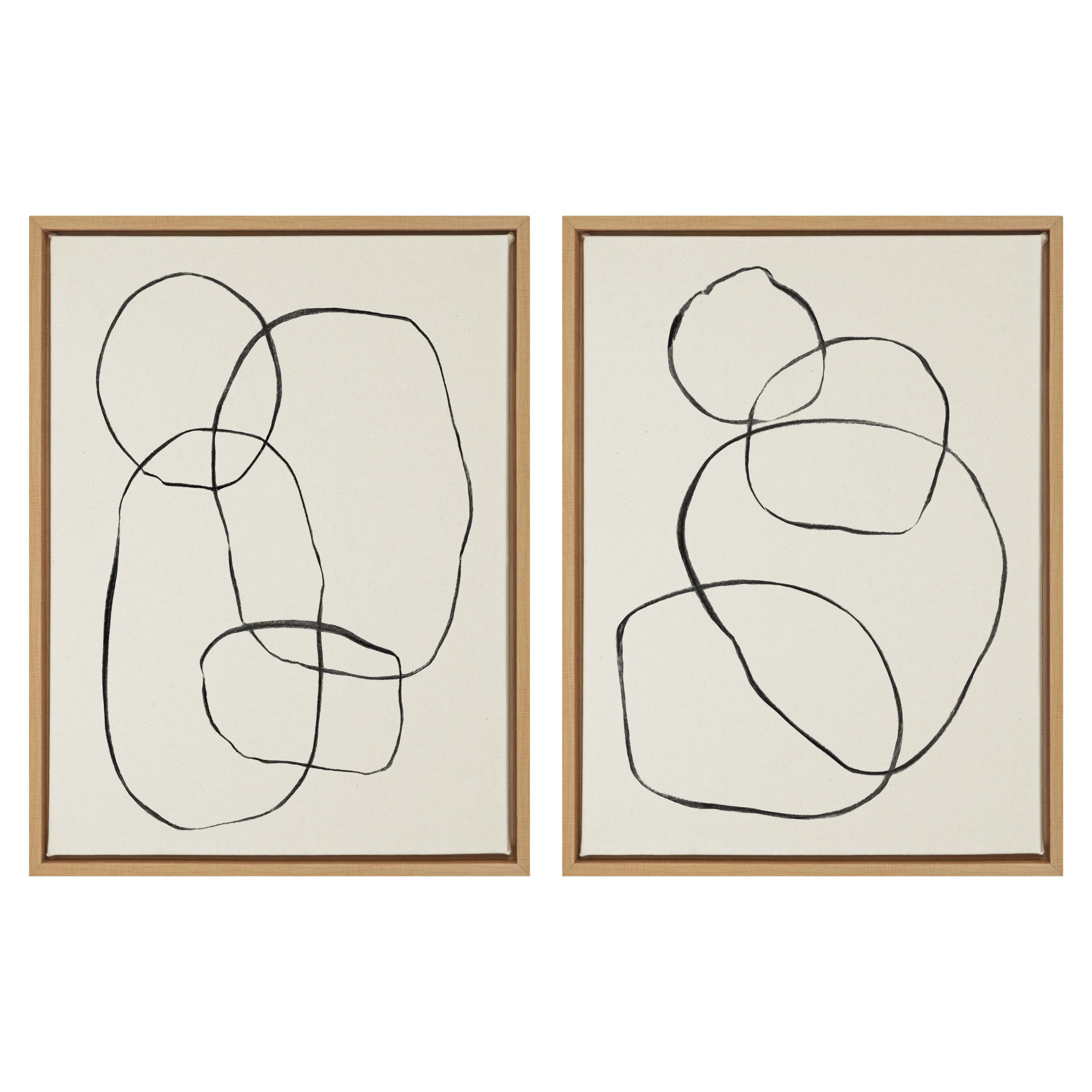 Sylvie Going in Circles Framed Textured Canvas Set by Teju Reval of SnazzyHues - Image 71