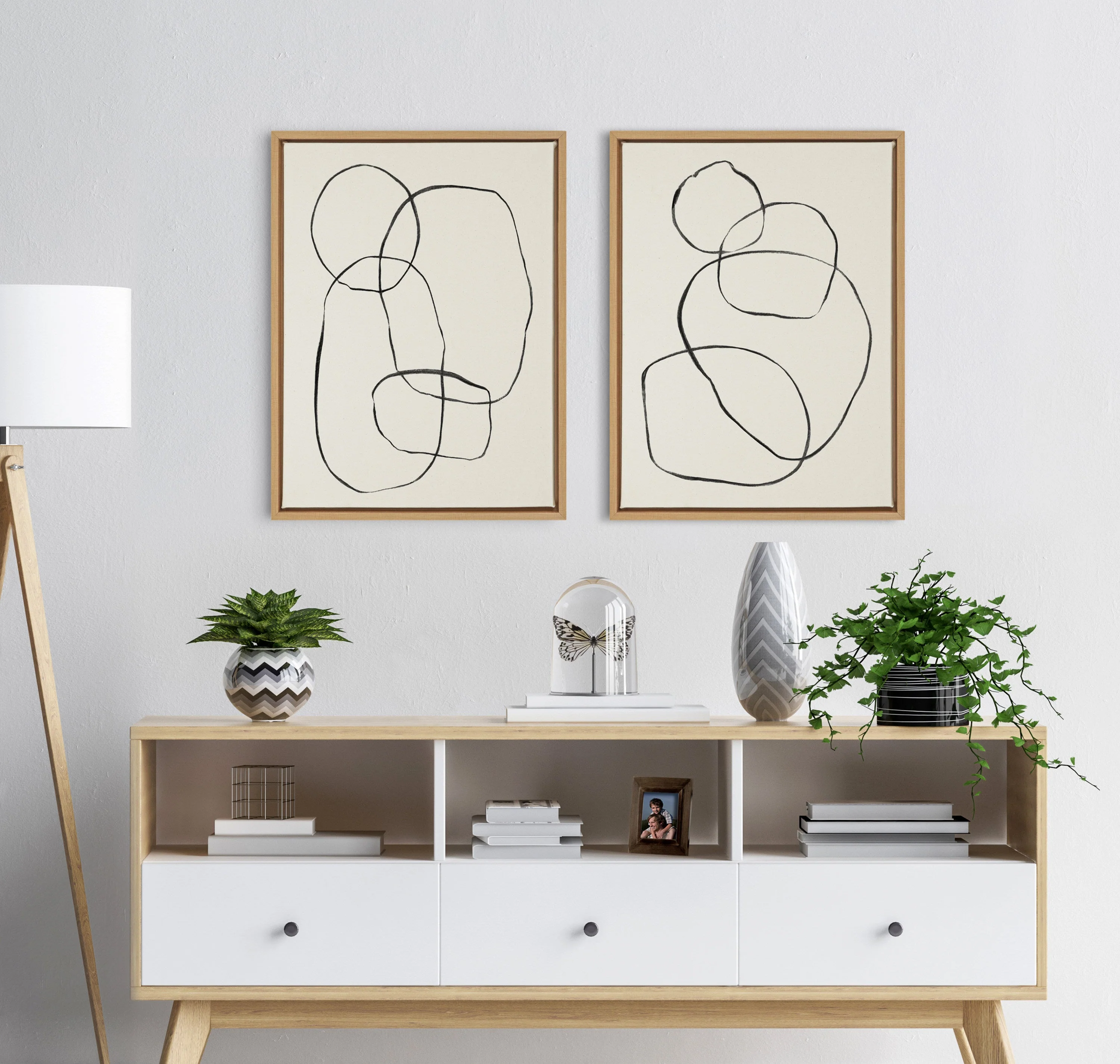 Sylvie Going in Circles Framed Textured Canvas Set by Teju Reval of SnazzyHues - Image 74