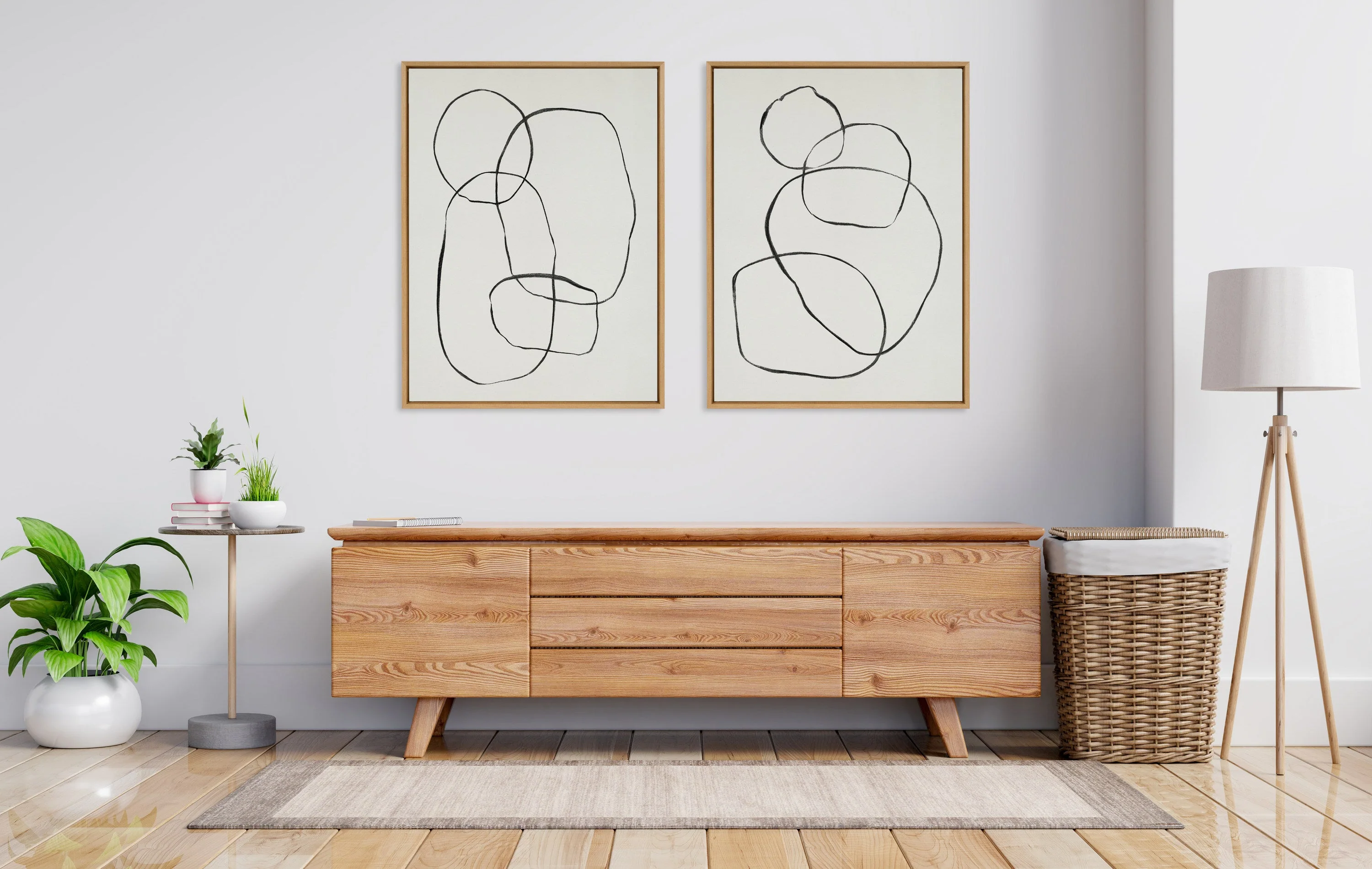 Sylvie Going in Circles Framed Textured Canvas Set by Teju Reval of SnazzyHues - Image 9