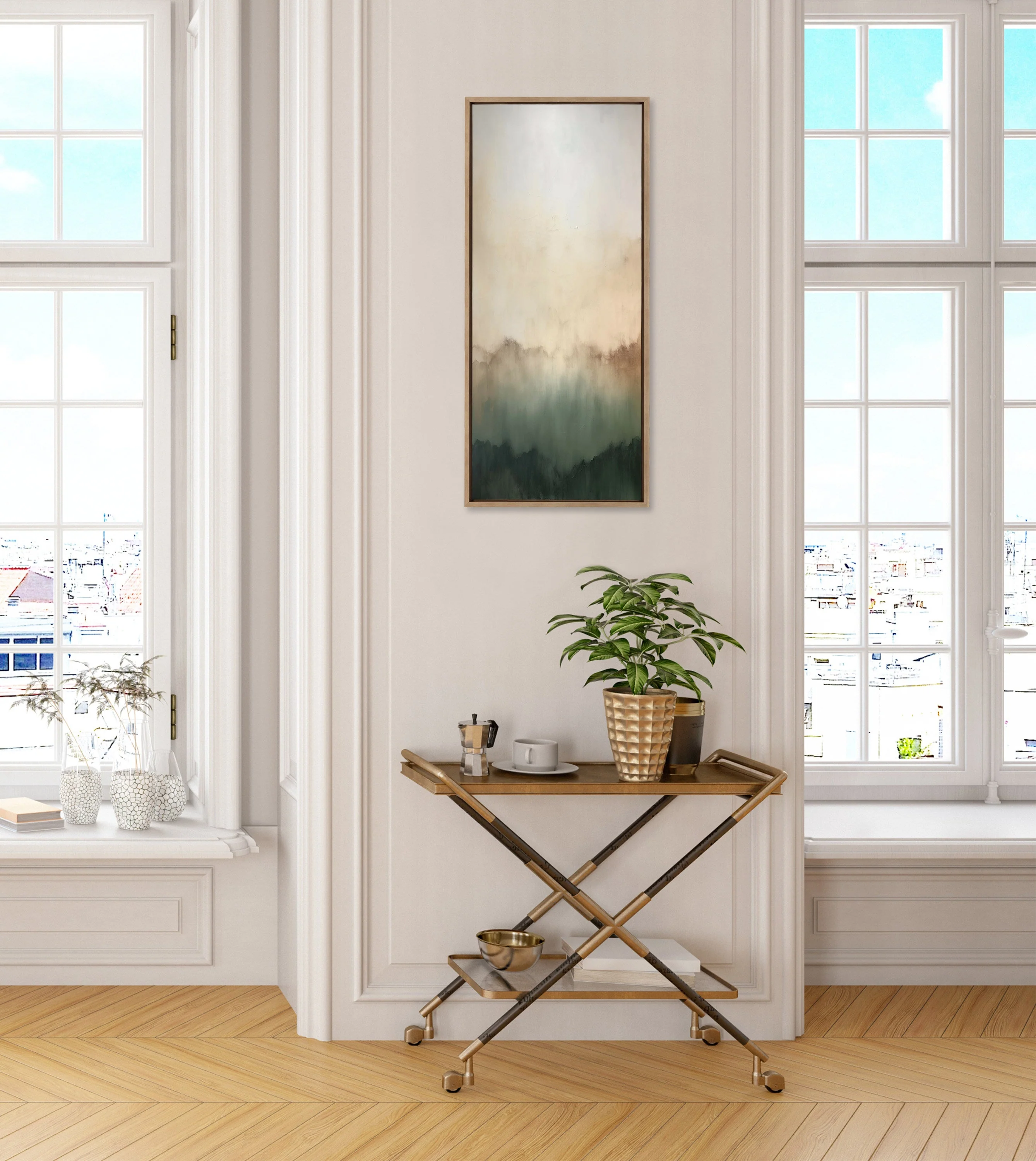 Sylvie Green Mountain Abstract I Framed Canvas by Amy Lighthall - Image 4