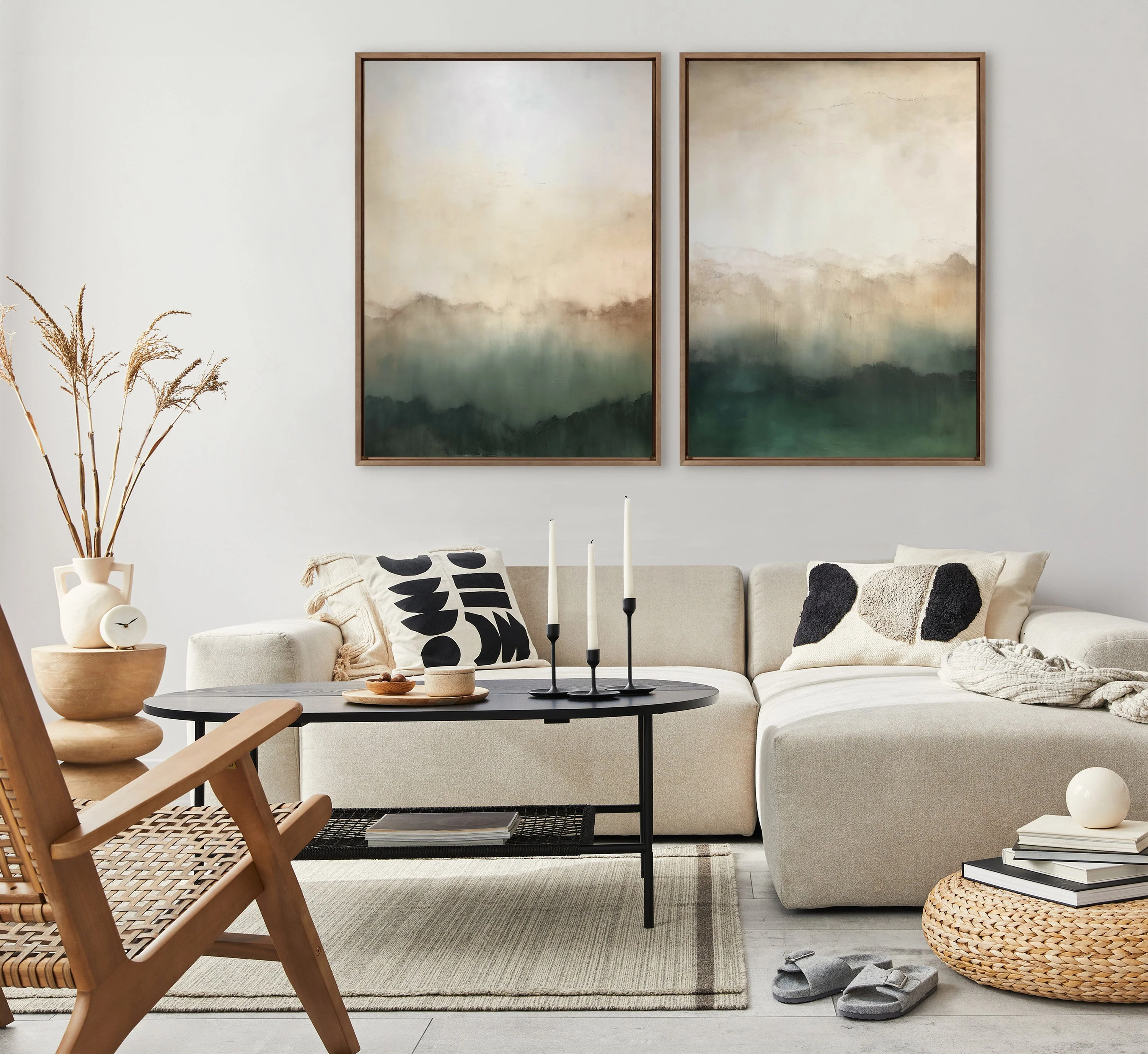Sylvie Green Mountain Abstract II Framed Canvas by Amy Lighthall - Image 11