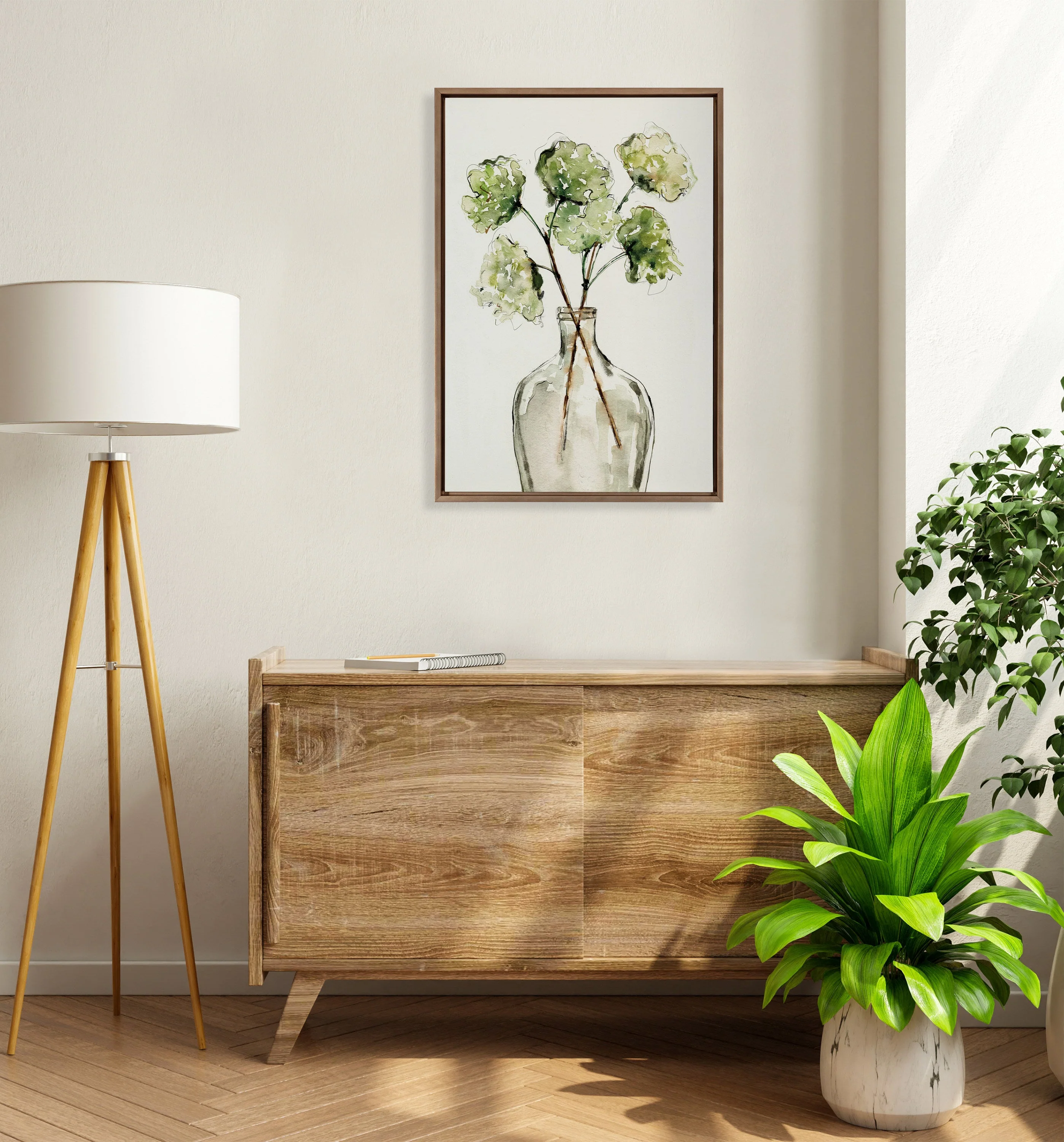 Sylvie Greenery Vase Framed Canvas by Sara Berrenson - Image 18