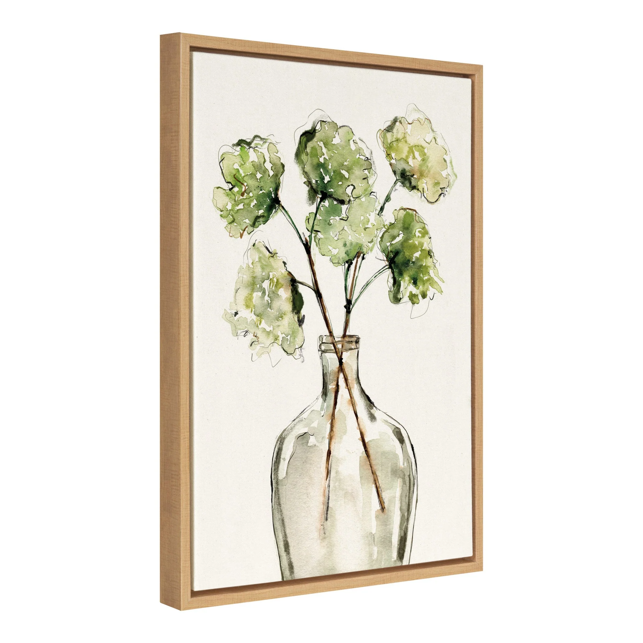Sylvie Greenery Vase Framed Canvas by Sara Berrenson - Image 2