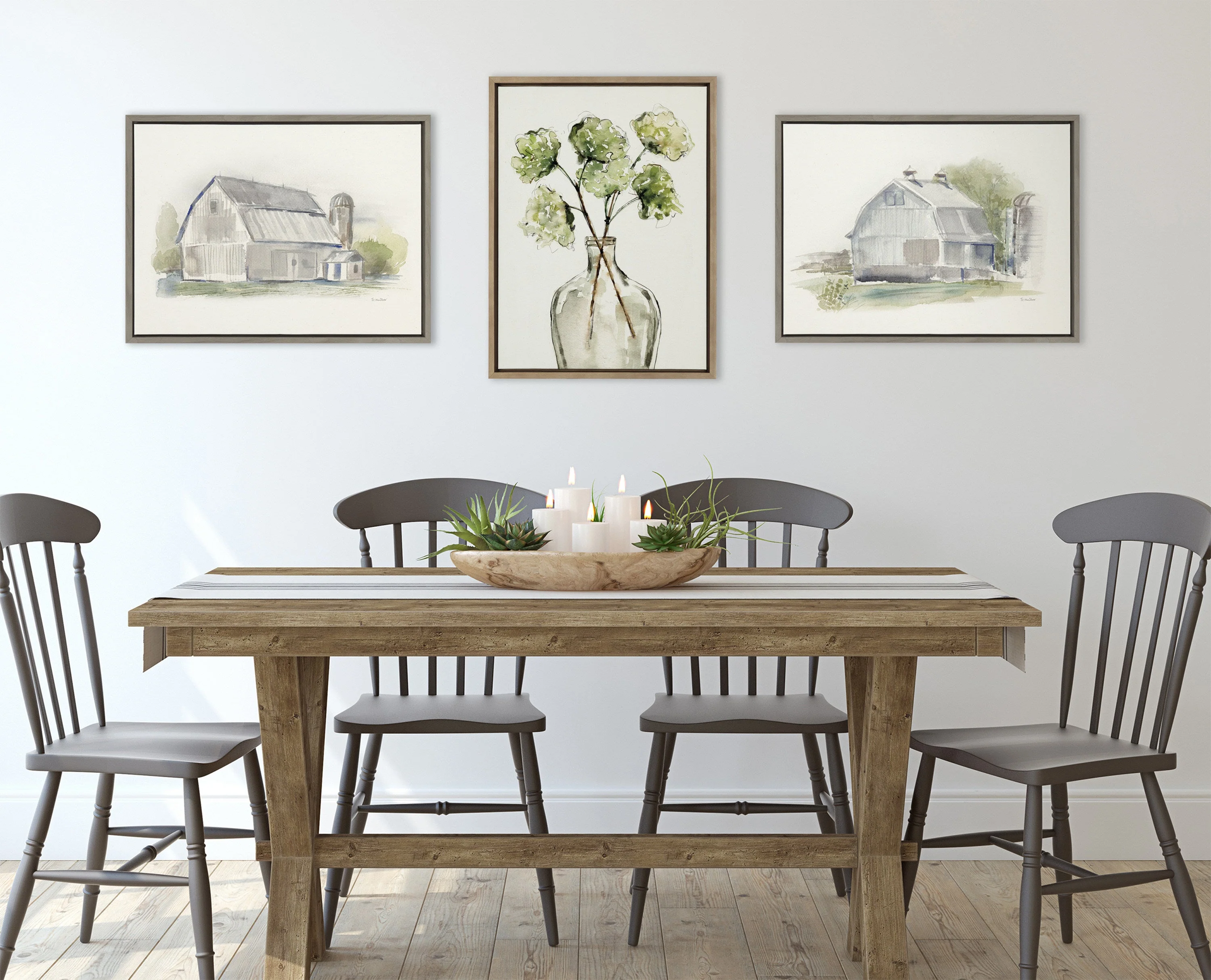 Sylvie Greenery Vase Framed Canvas by Sara Berrenson - Image 24