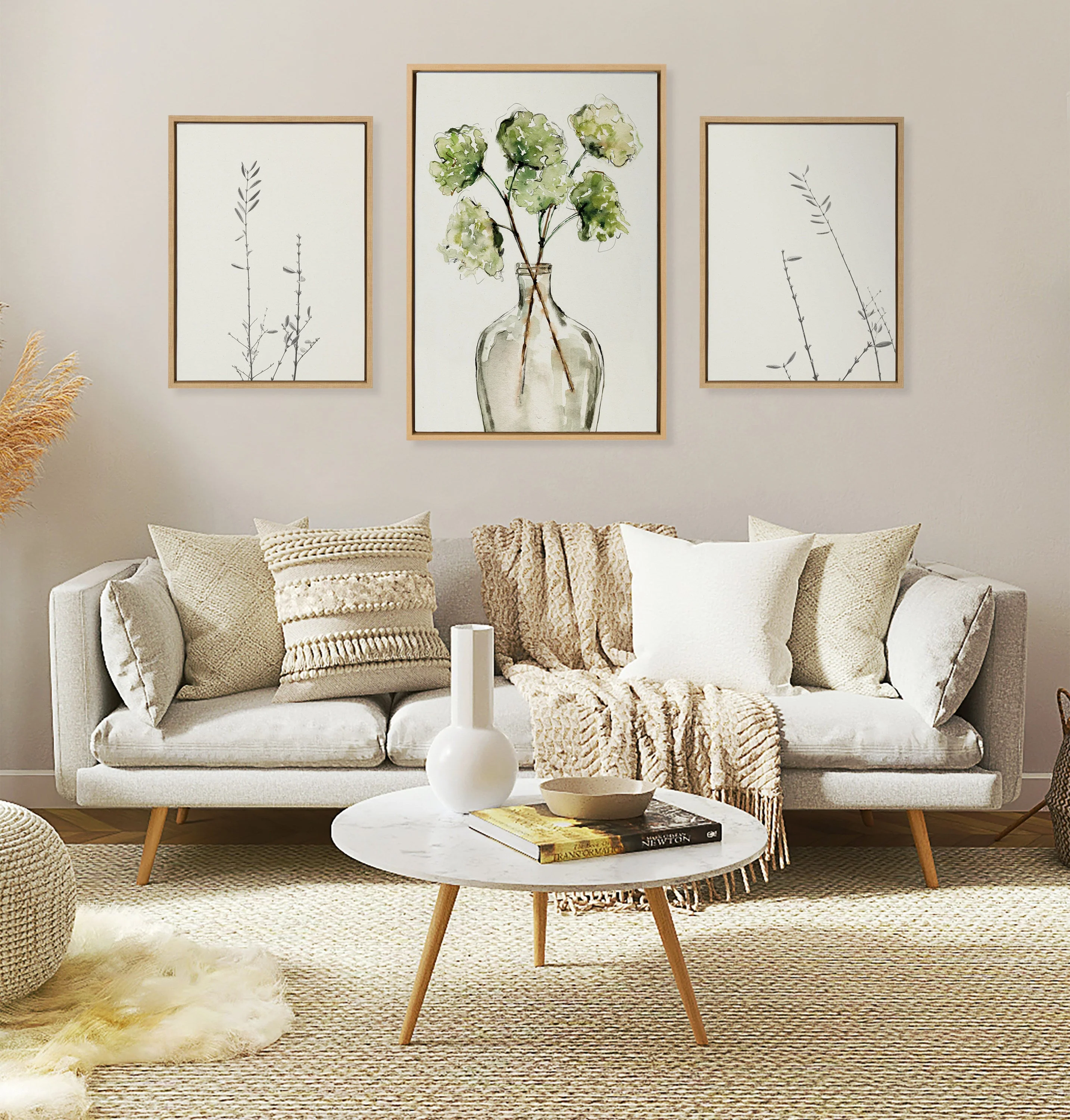 Sylvie Greenery Vase Framed Canvas by Sara Berrenson - Image 33