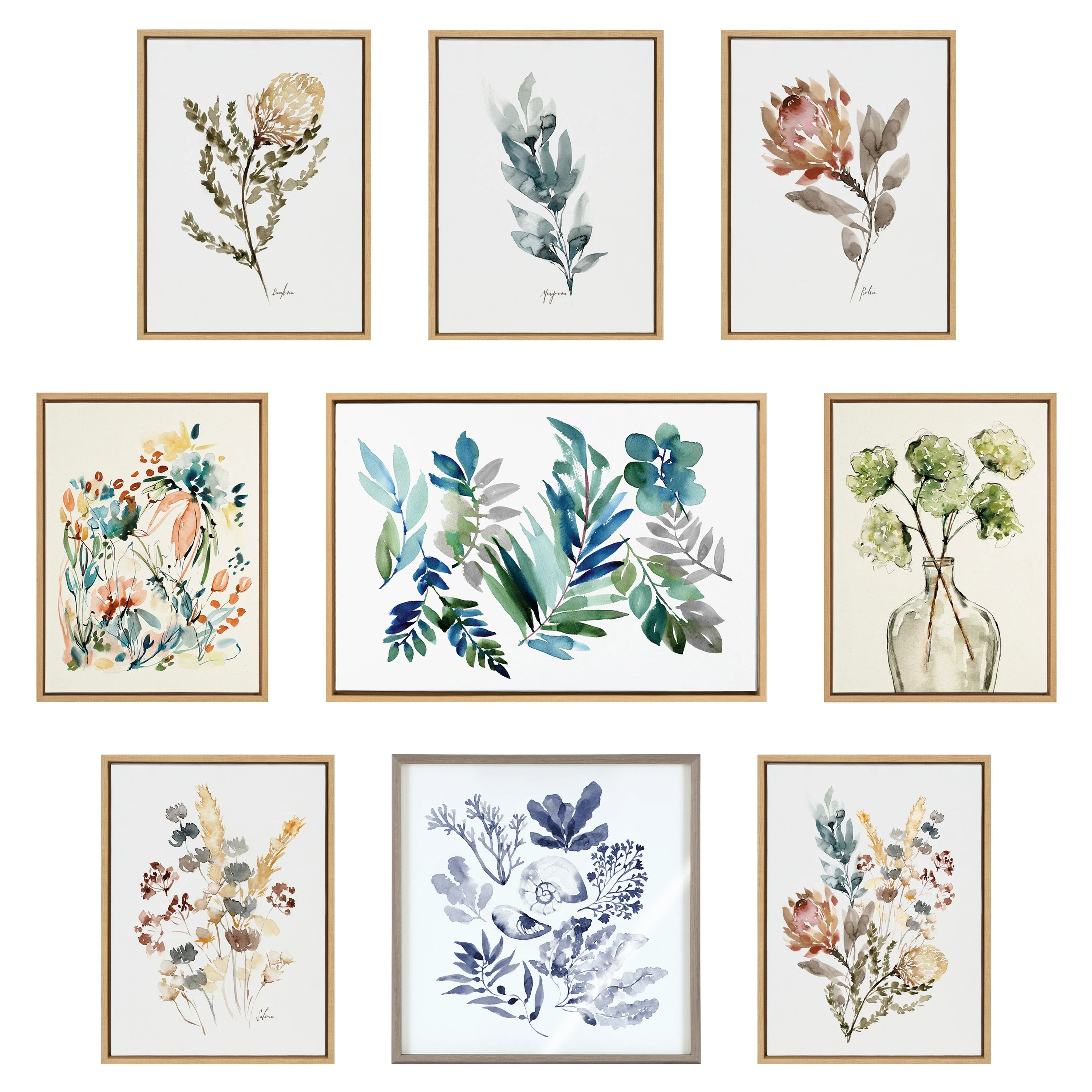 Sylvie Greenery Vase Framed Canvas by Sara Berrenson - Image 34