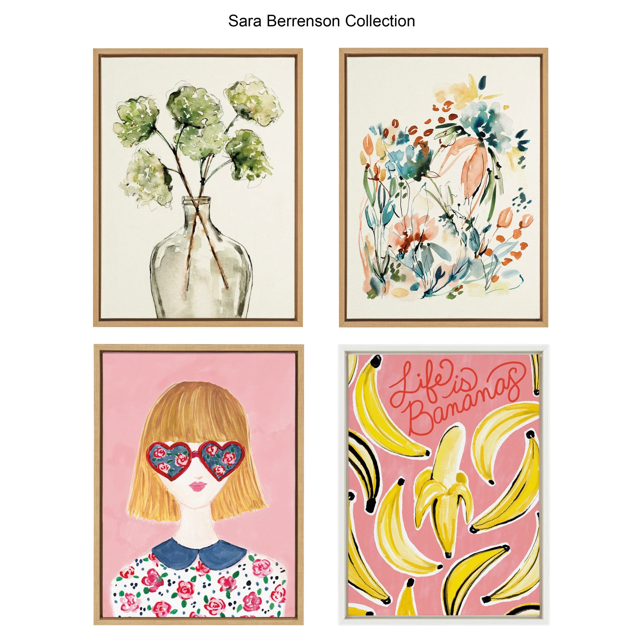 Sylvie Greenery Vase Framed Canvas by Sara Berrenson - Image 6