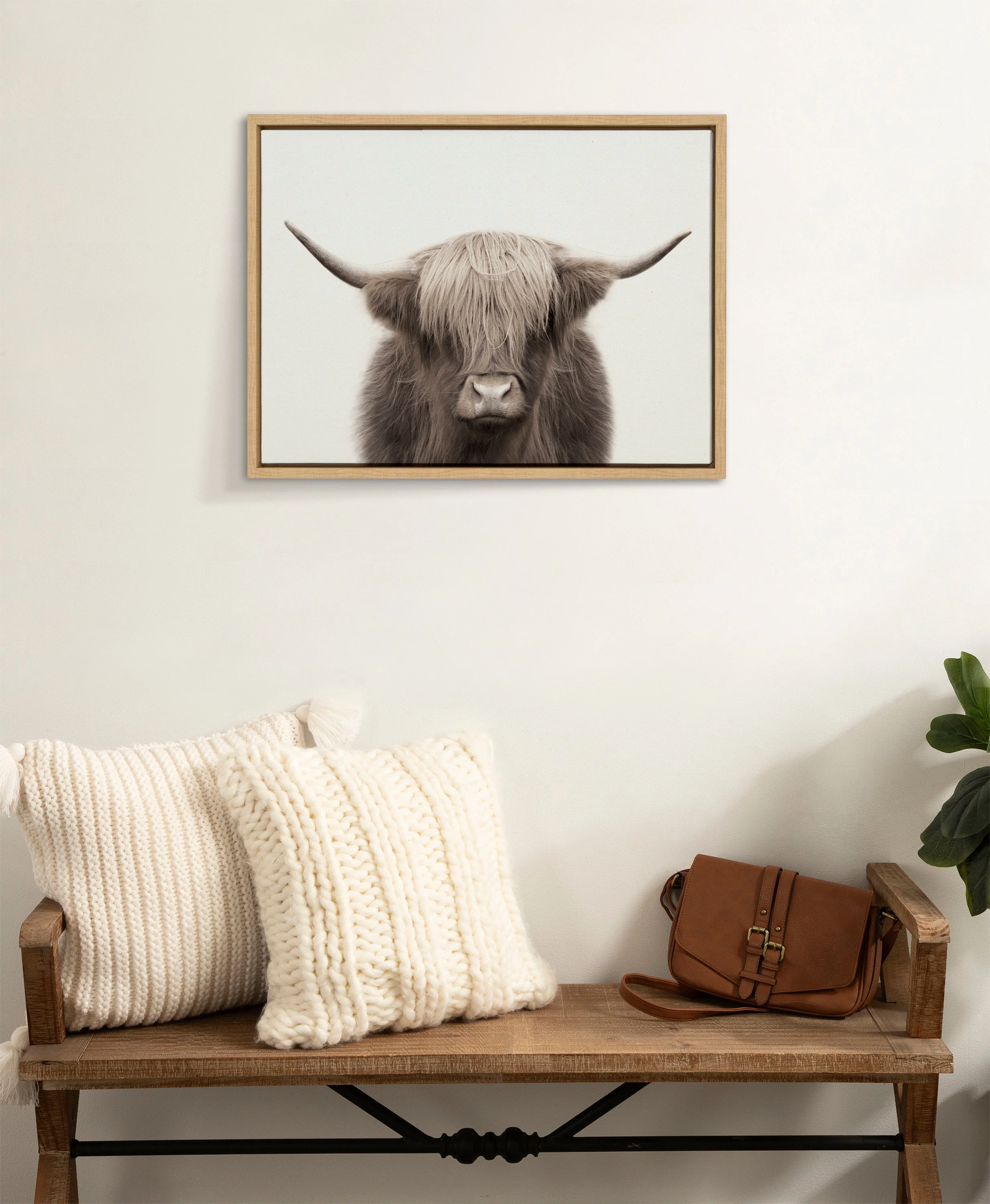 Sylvie Hey Dude Highland Cow Color Framed Canvas by The Creative Bunch Studio - Image 22