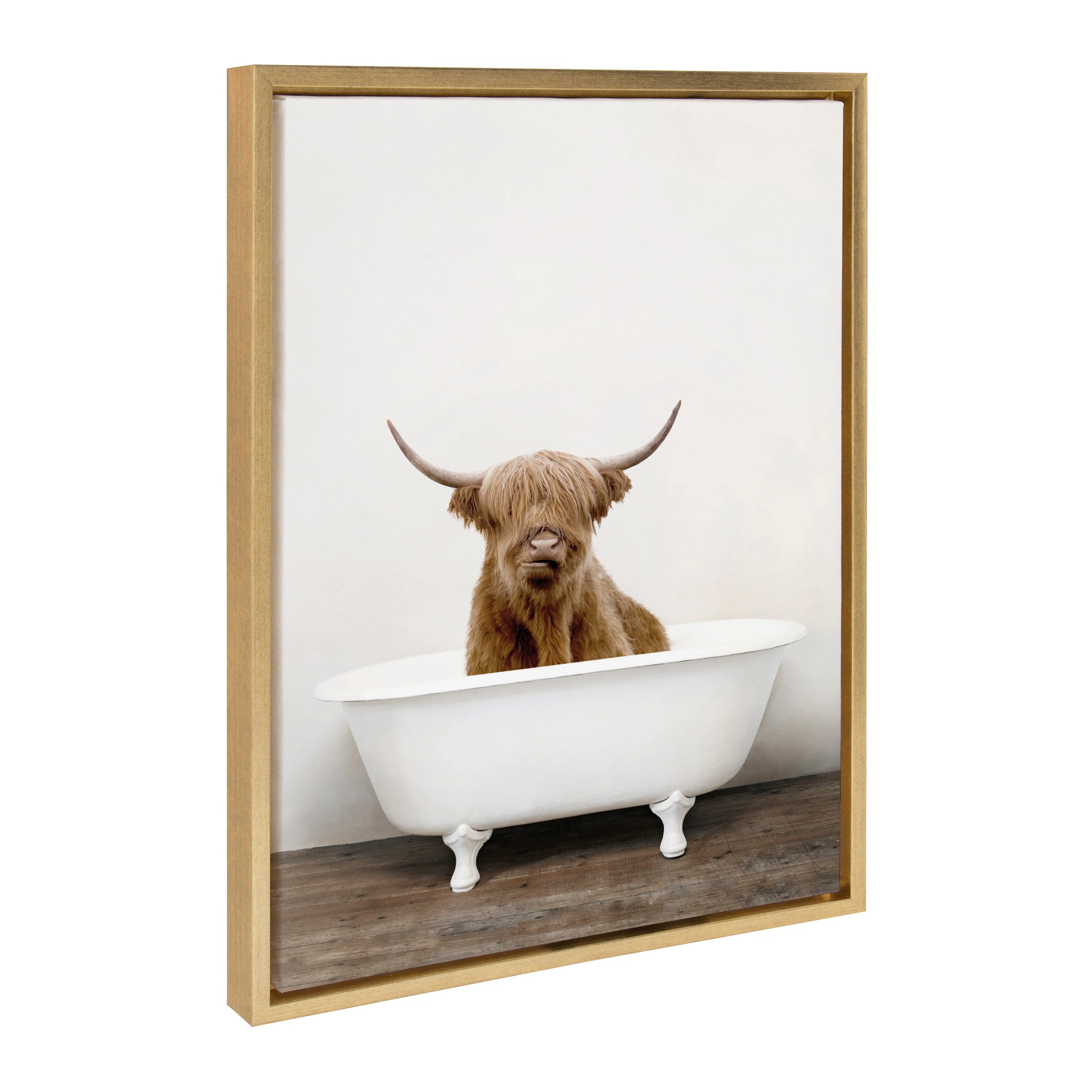 Sylvie Highland Cow in Tub Color Framed Canvas by Amy Peterson Art Studio - Image 31