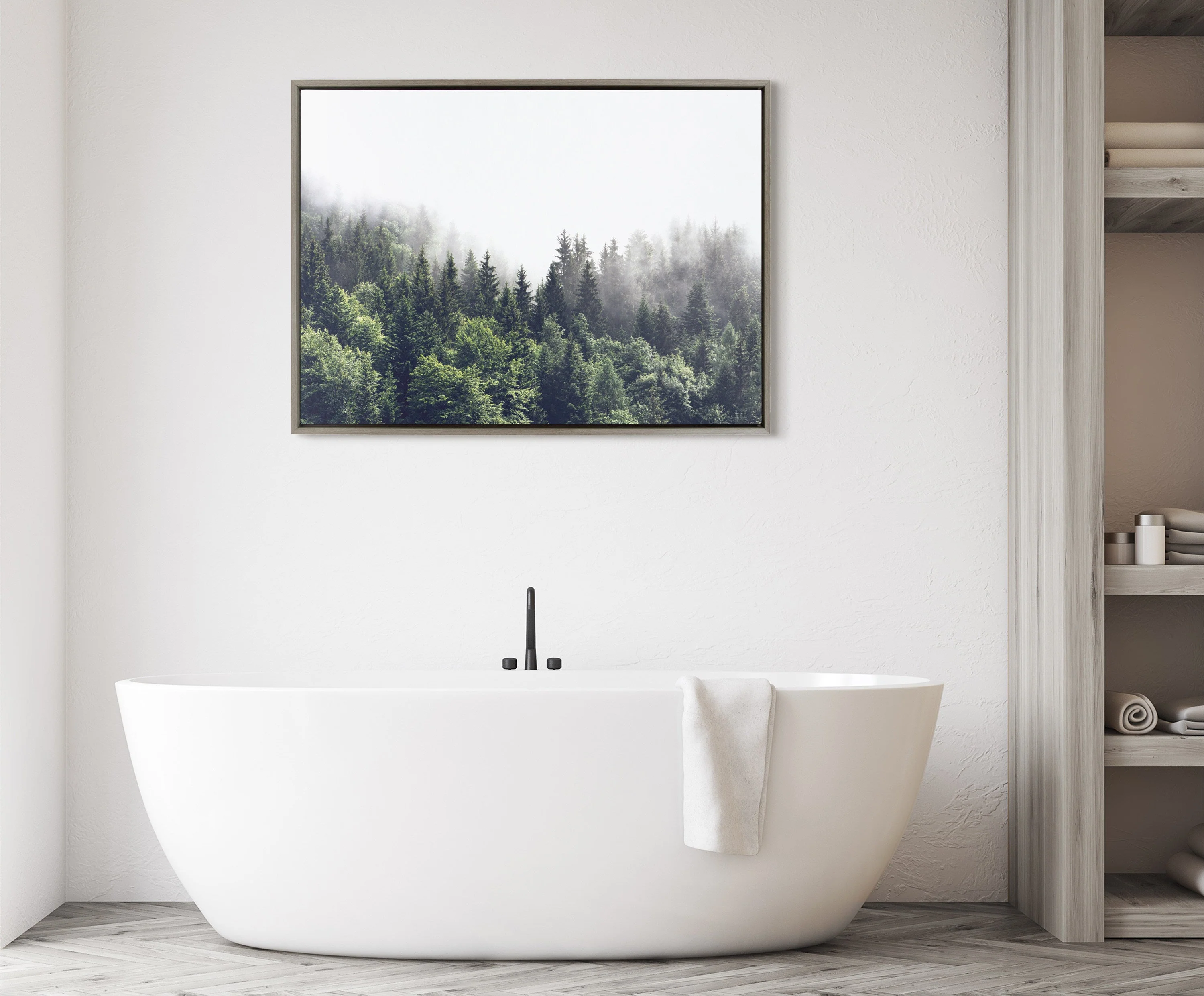 Sylvie Lush Green Forest On A Foggy Day Framed Canvas by The Creative Bunch Studio - Image 36