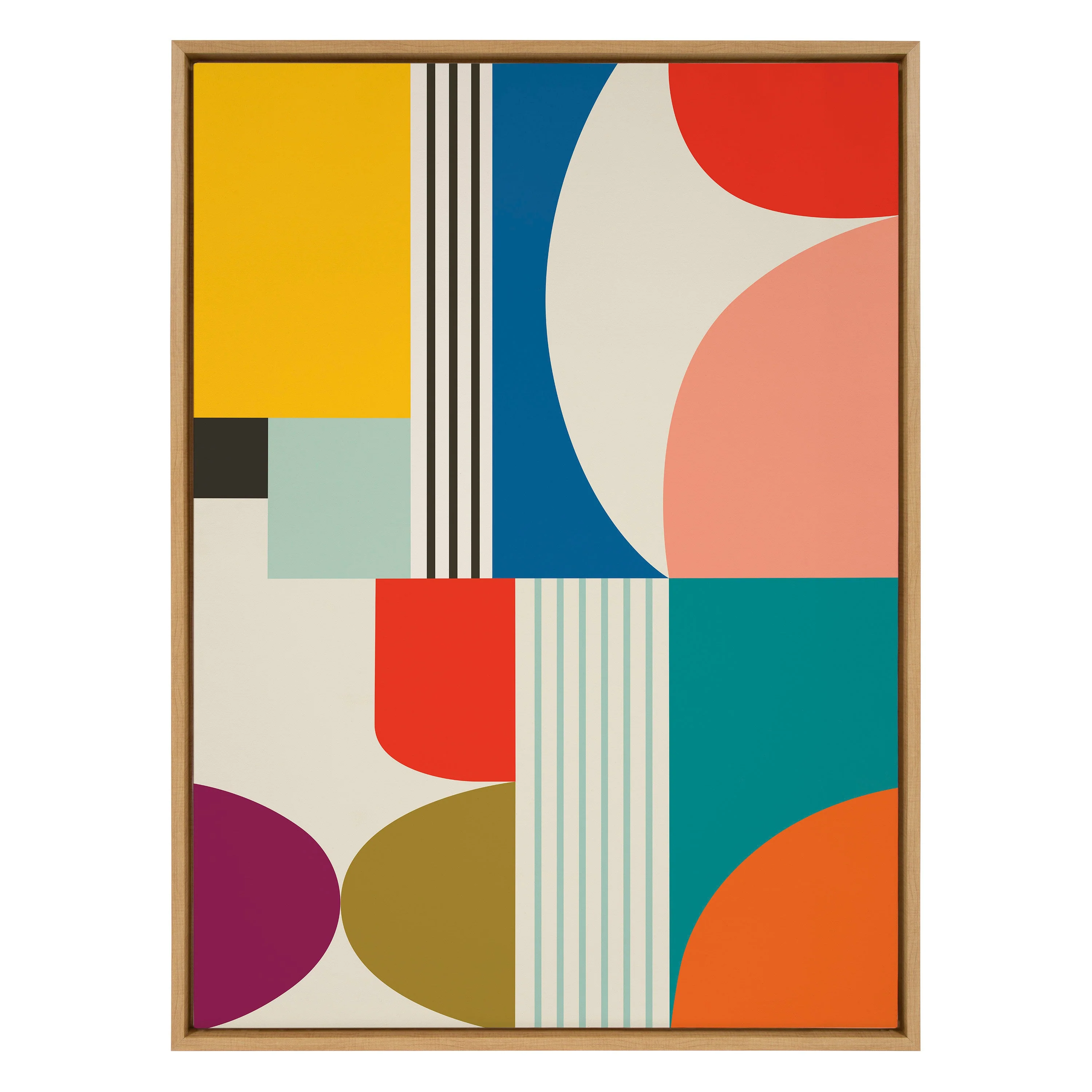Sylvie Mid Century Modern Pattern Framed Canvas by Rachel Lee of My Dream Wall - Image 2
