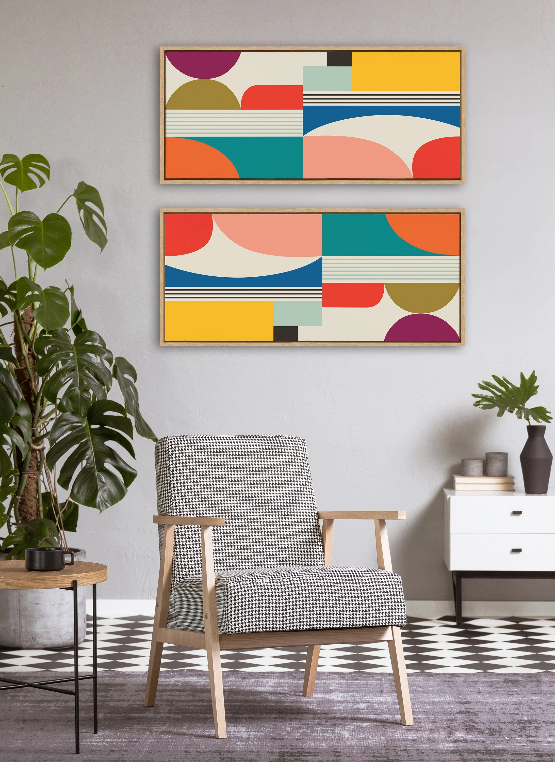 Sylvie Mid Century Modern Pattern Framed Canvas by Rachel Lee of My Dream Wall - Image 35