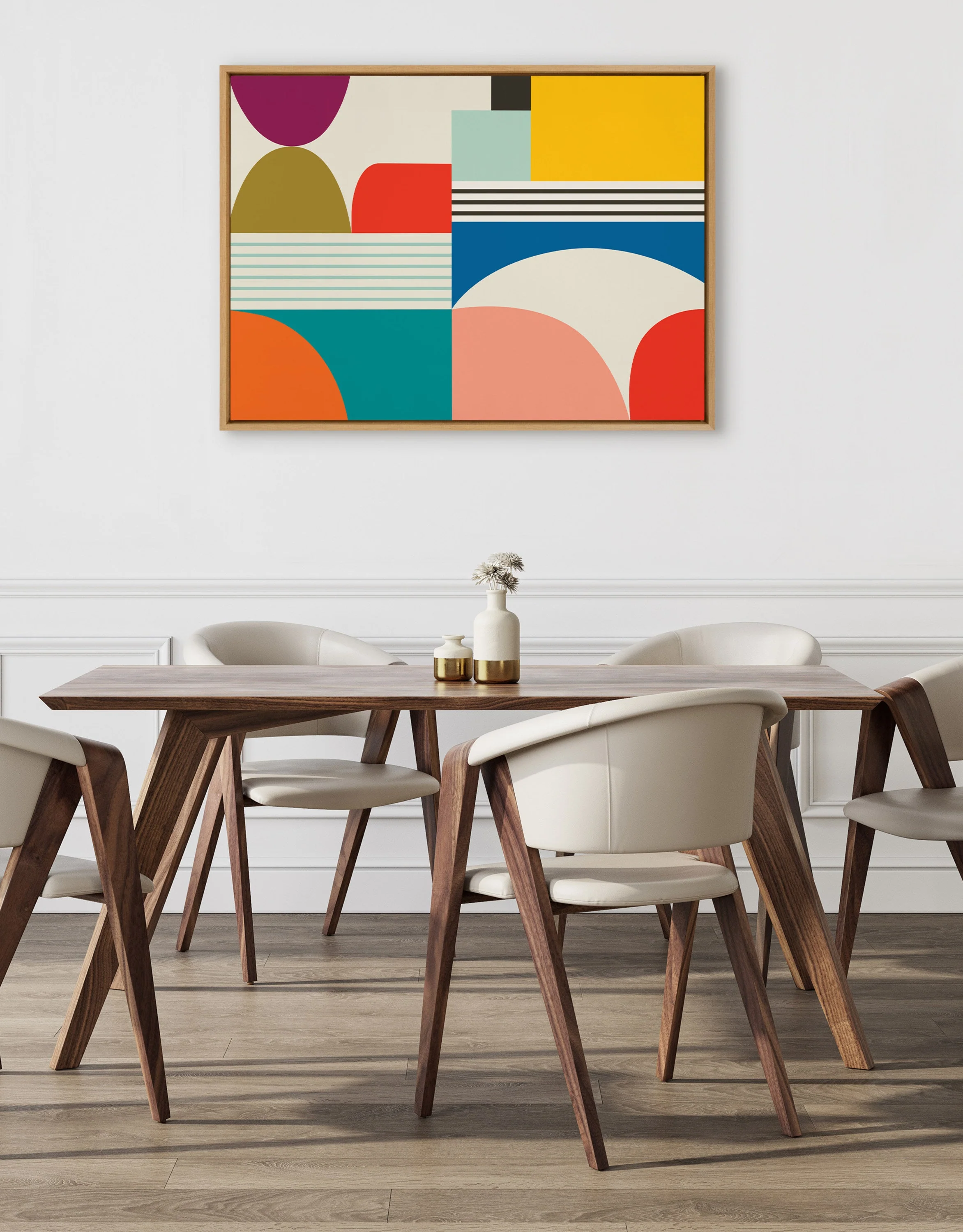 Sylvie Mid Century Modern Pattern Framed Canvas by Rachel Lee of My Dream Wall - Image 4