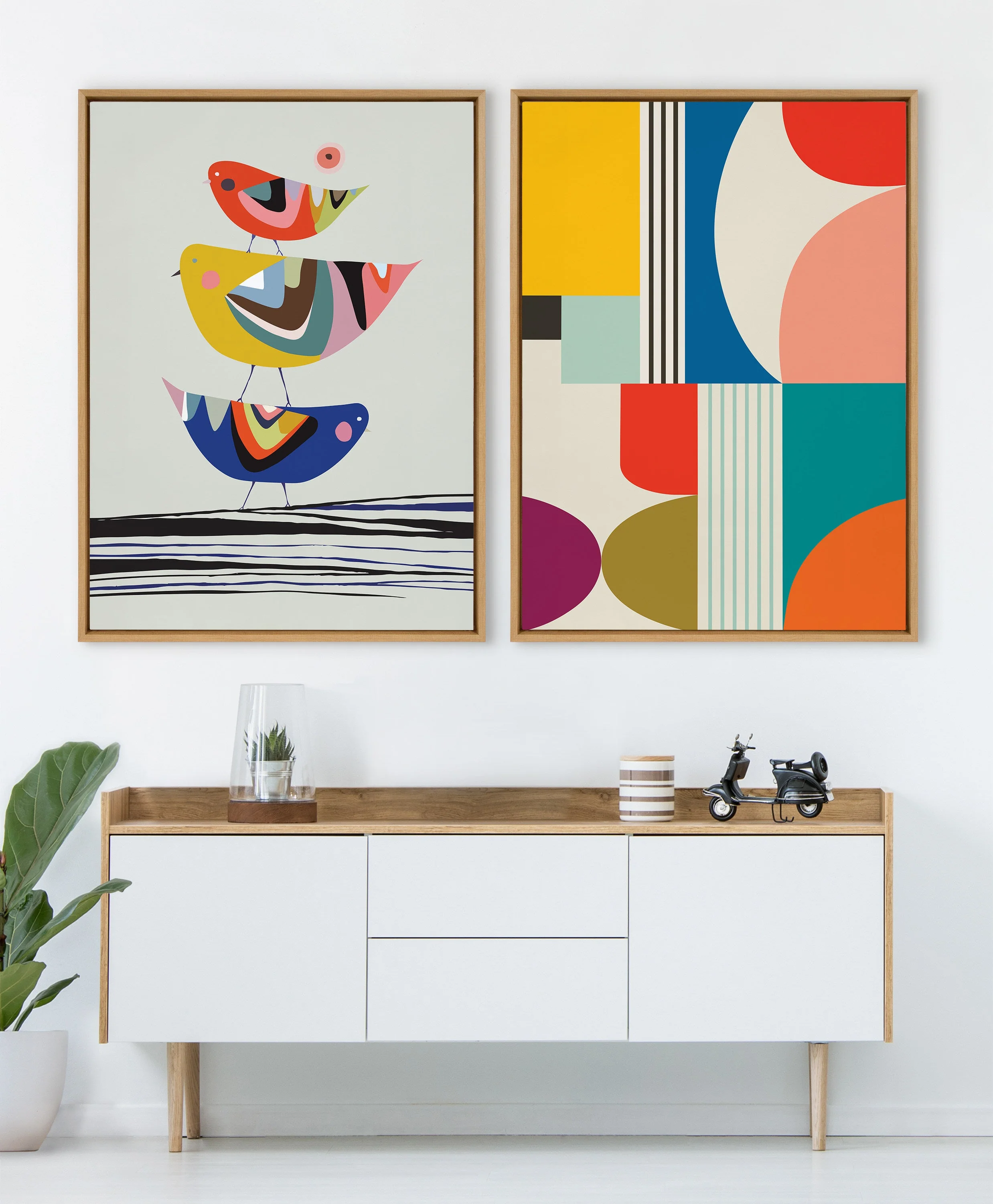 Sylvie Mid Century Modern Pattern Framed Canvas by Rachel Lee of My Dream Wall - Image 5