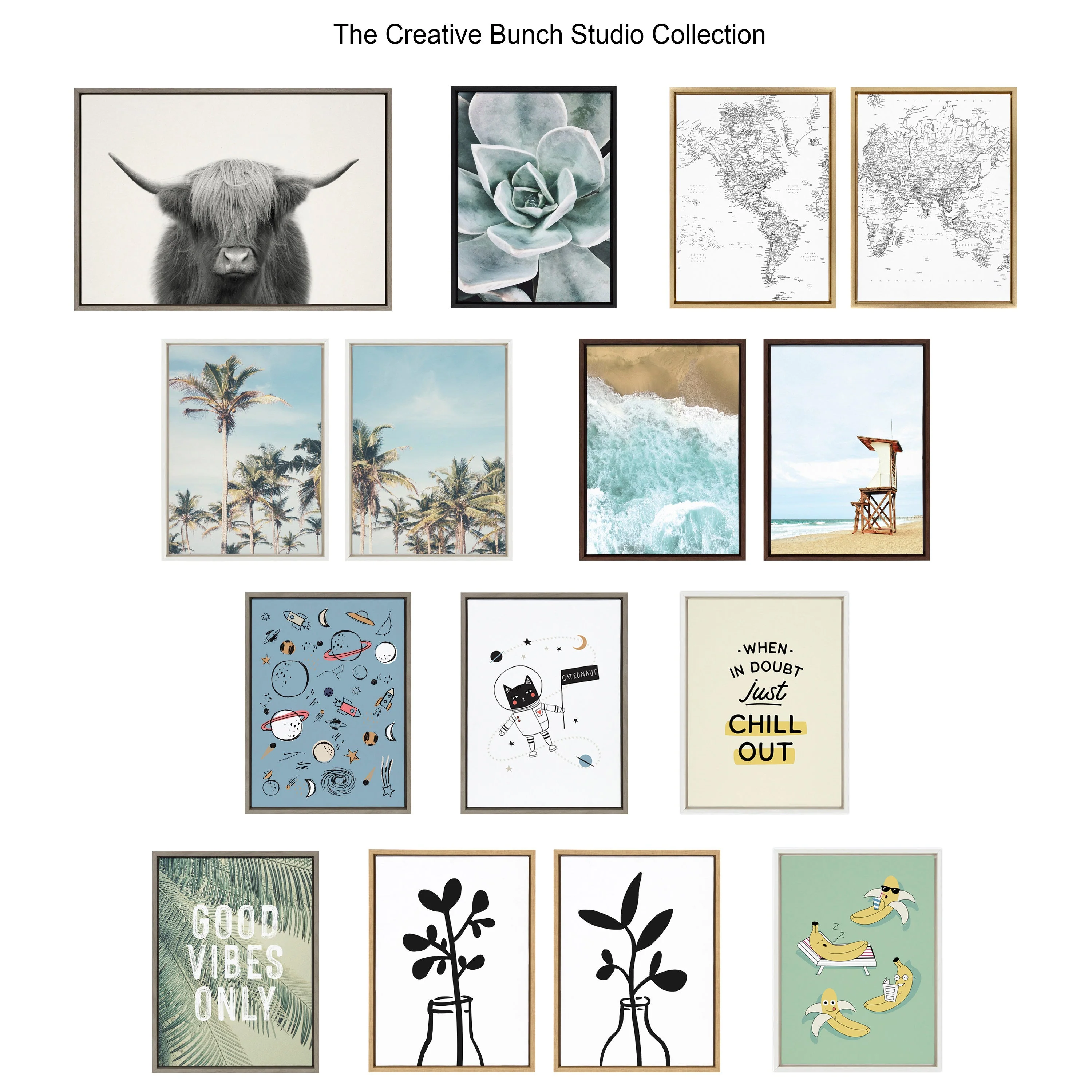 Sylvie Modern Botanical Neutral Abstract 1 Framed Canvas by The Creative Bunch Studio - Image 27