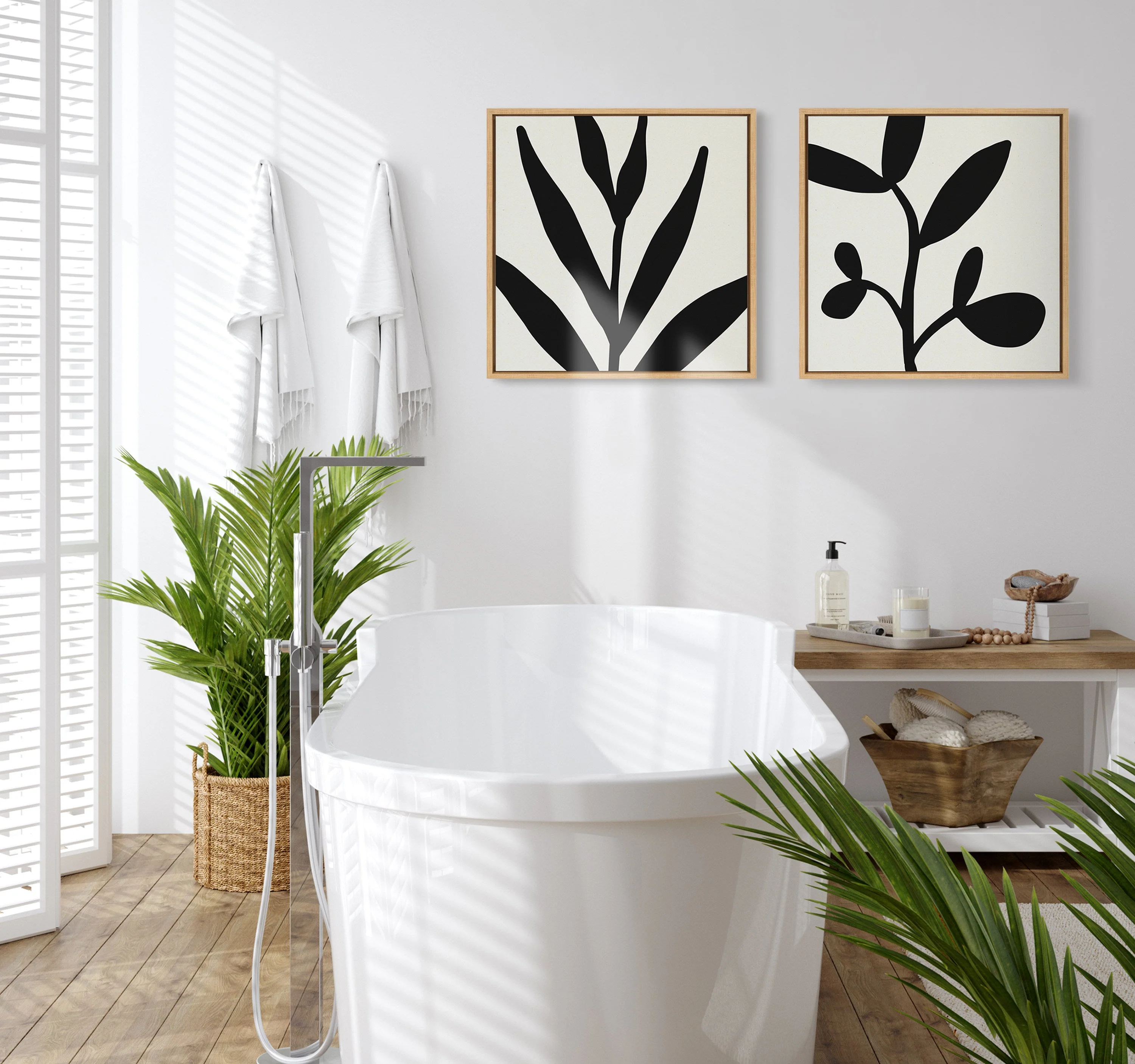 Sylvie Modern Botanical Neutral Abstract 1 Framed Canvas by The Creative Bunch Studio - Image 36