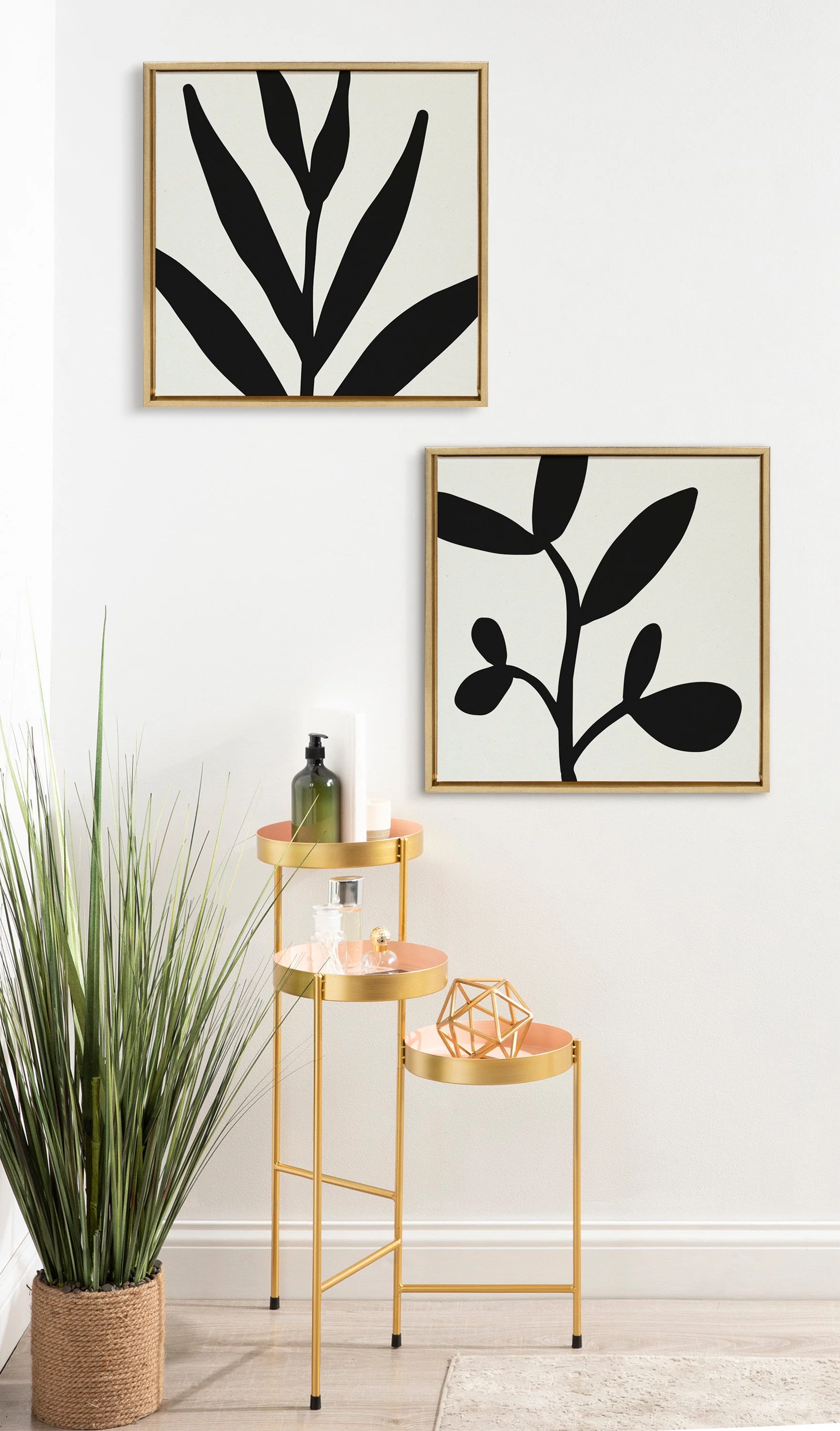 Sylvie Modern Botanical Neutral Abstract 1 Framed Canvas by The Creative Bunch Studio - Image 53