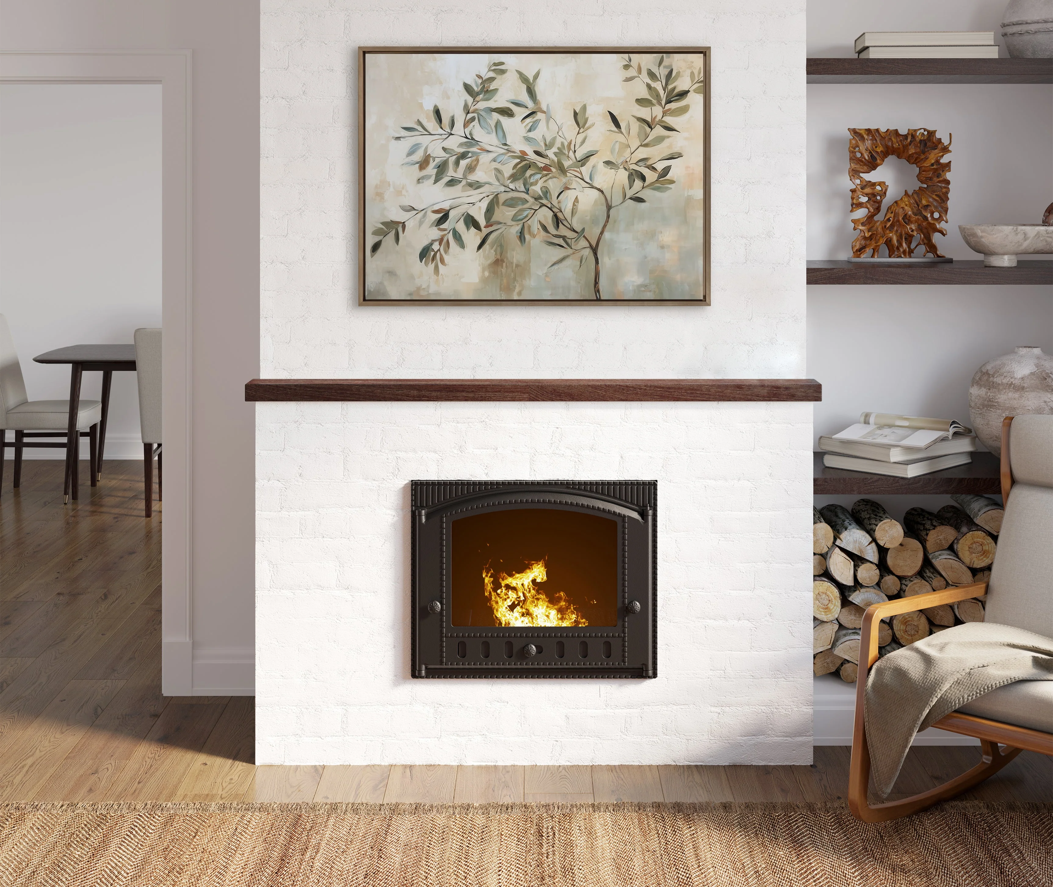 Sylvie Olive Tree Abstract Framed Canvas by The Creative Bunch Studio - Image 8