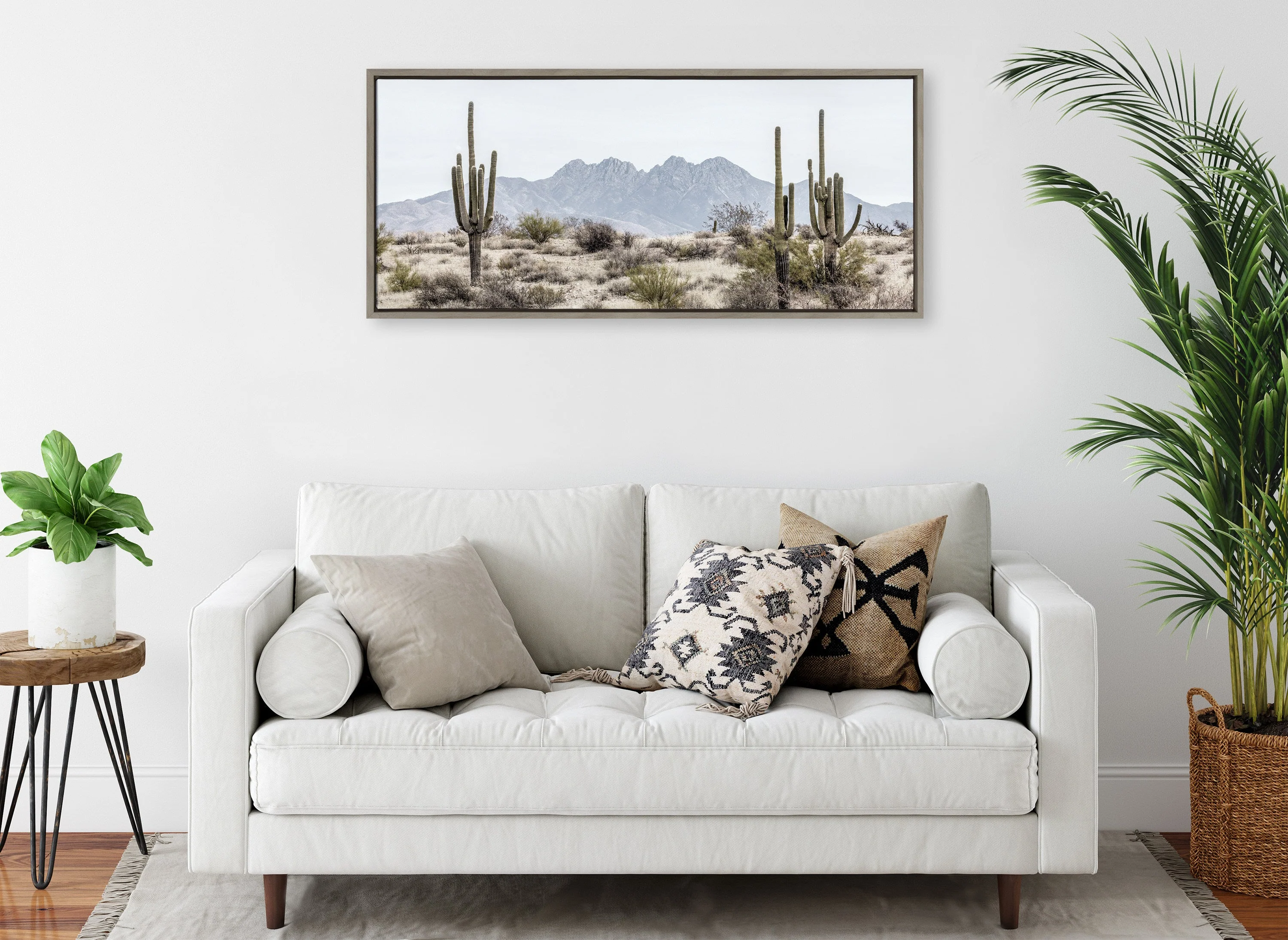 Sylvie Tall Saguaro Cacti Desert Mountain Framed Canvas by The Creative Bunch Studio - Image 10