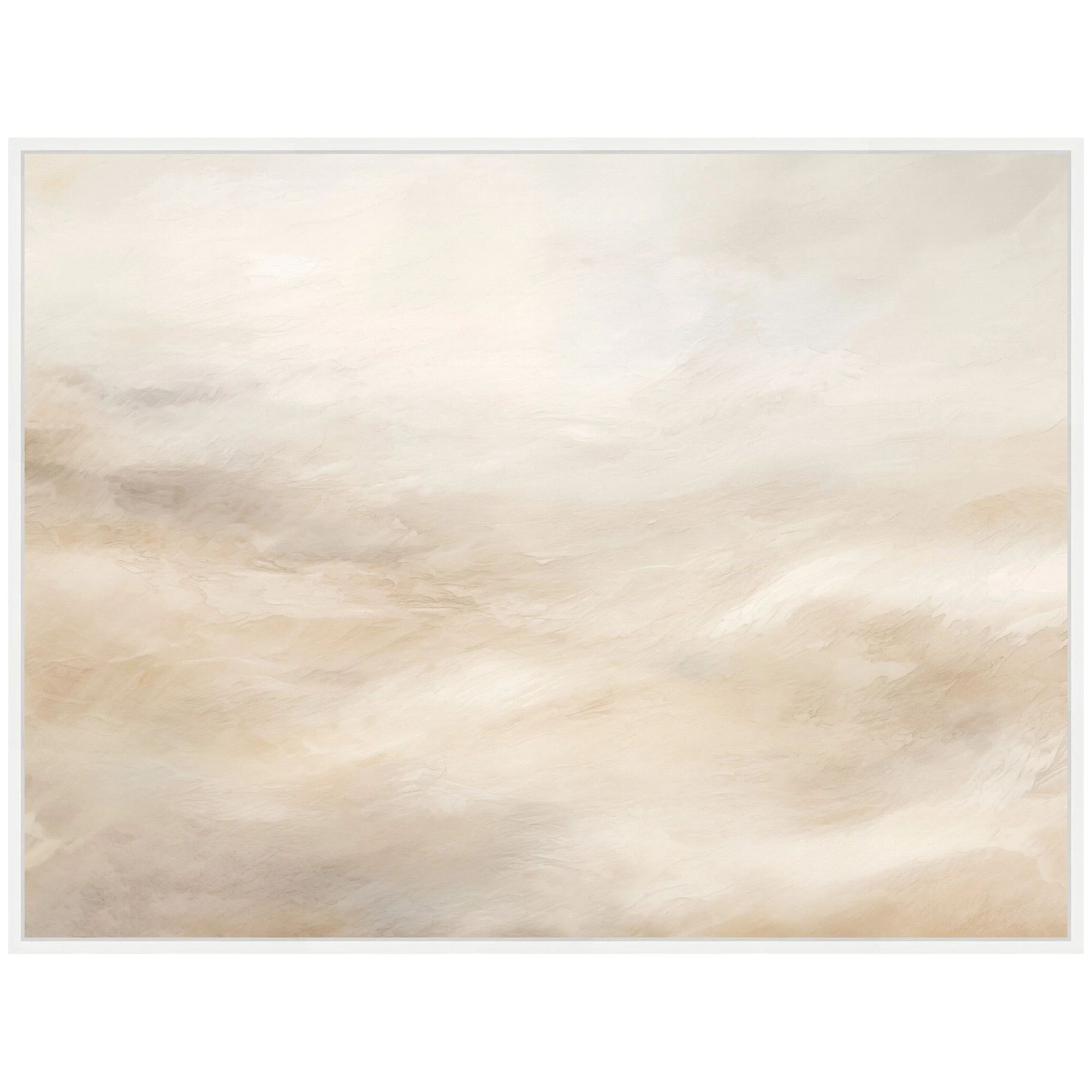 Sylvie Tonal Abstract Textural White and Beige Light Natural Neutrals Horizontal Framed Canvas by The Creative Bunch Studio - Image 13