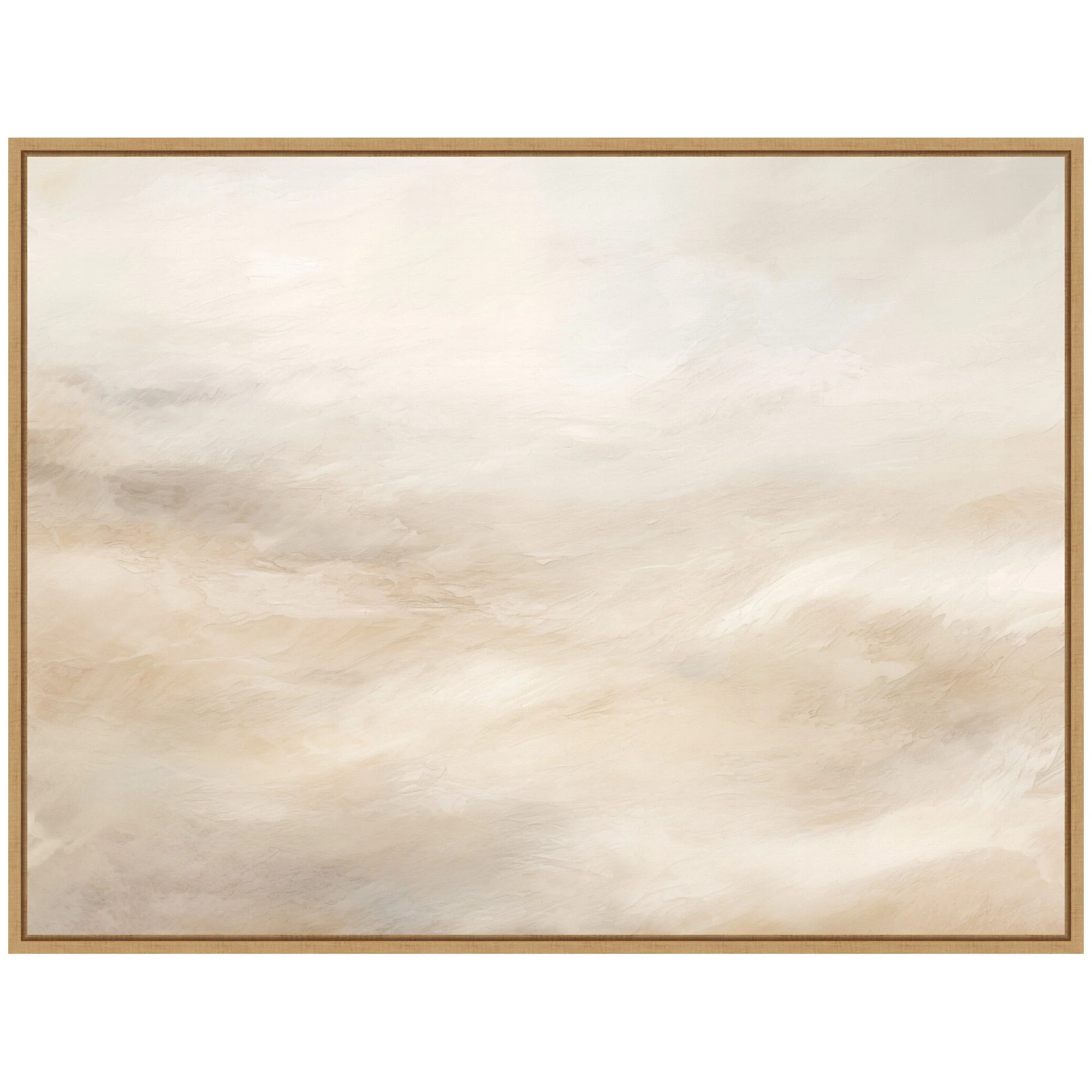 Sylvie Tonal Abstract Textural White and Beige Light Natural Neutrals Horizontal Framed Canvas by The Creative Bunch Studio - Image 7