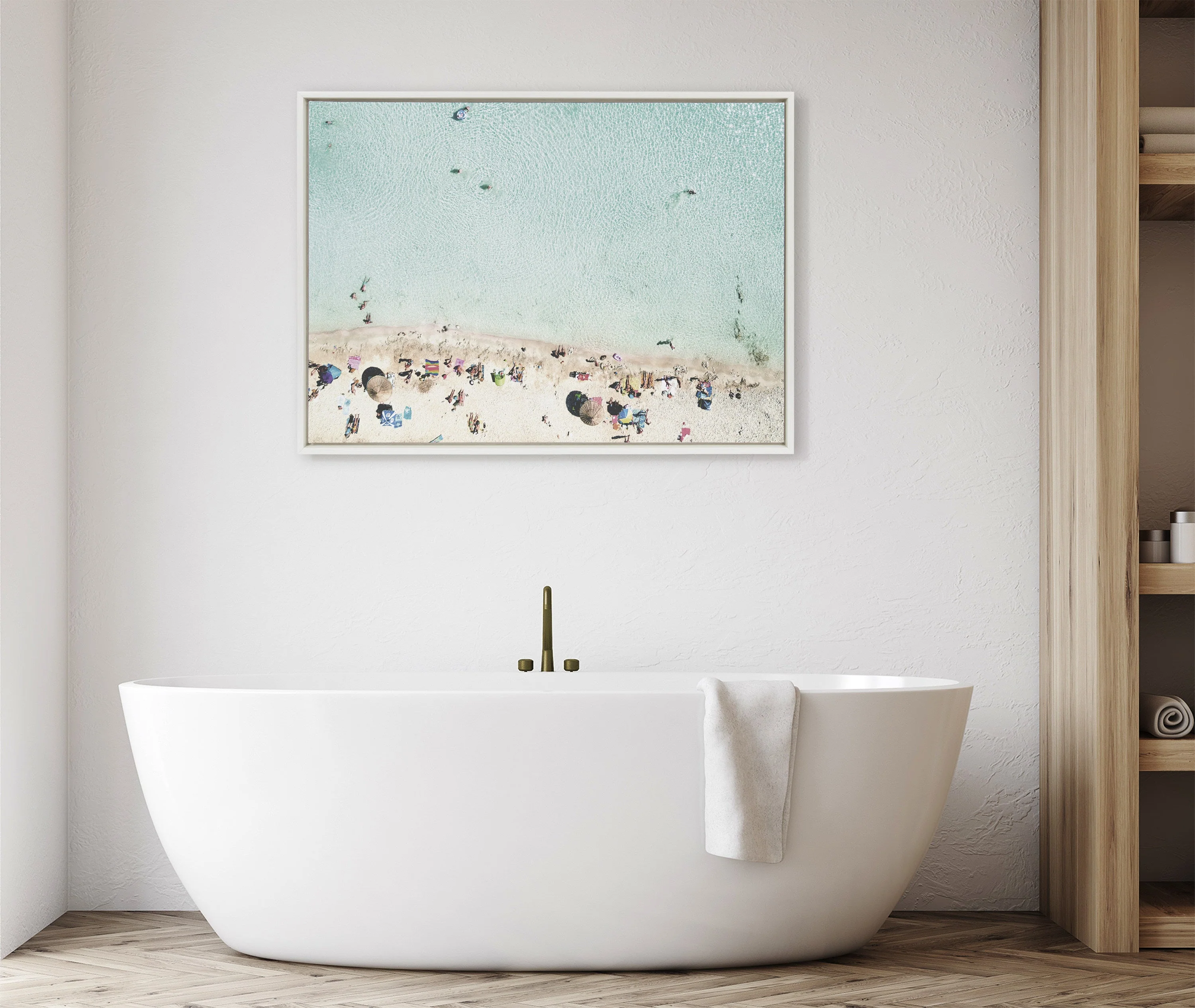 Sylvie Turquoise Beach from Above Framed Canvas by Amy Peterson Art Studio - Image 24