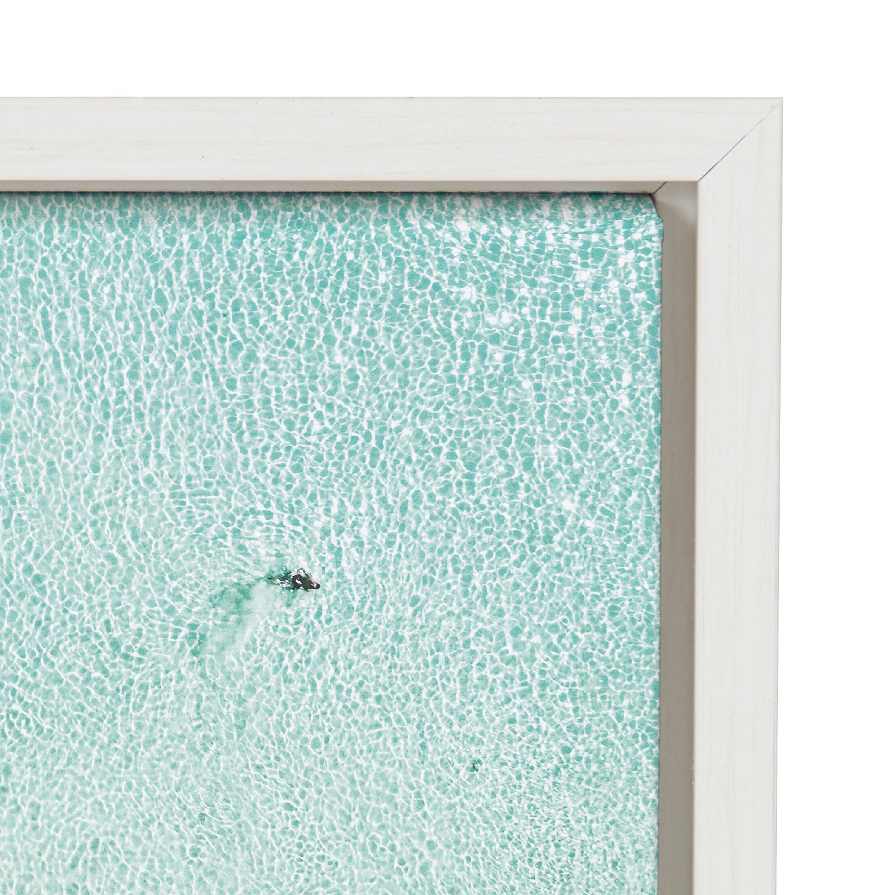 Sylvie Turquoise Beach from Above Framed Canvas by Amy Peterson Art Studio - Image 3