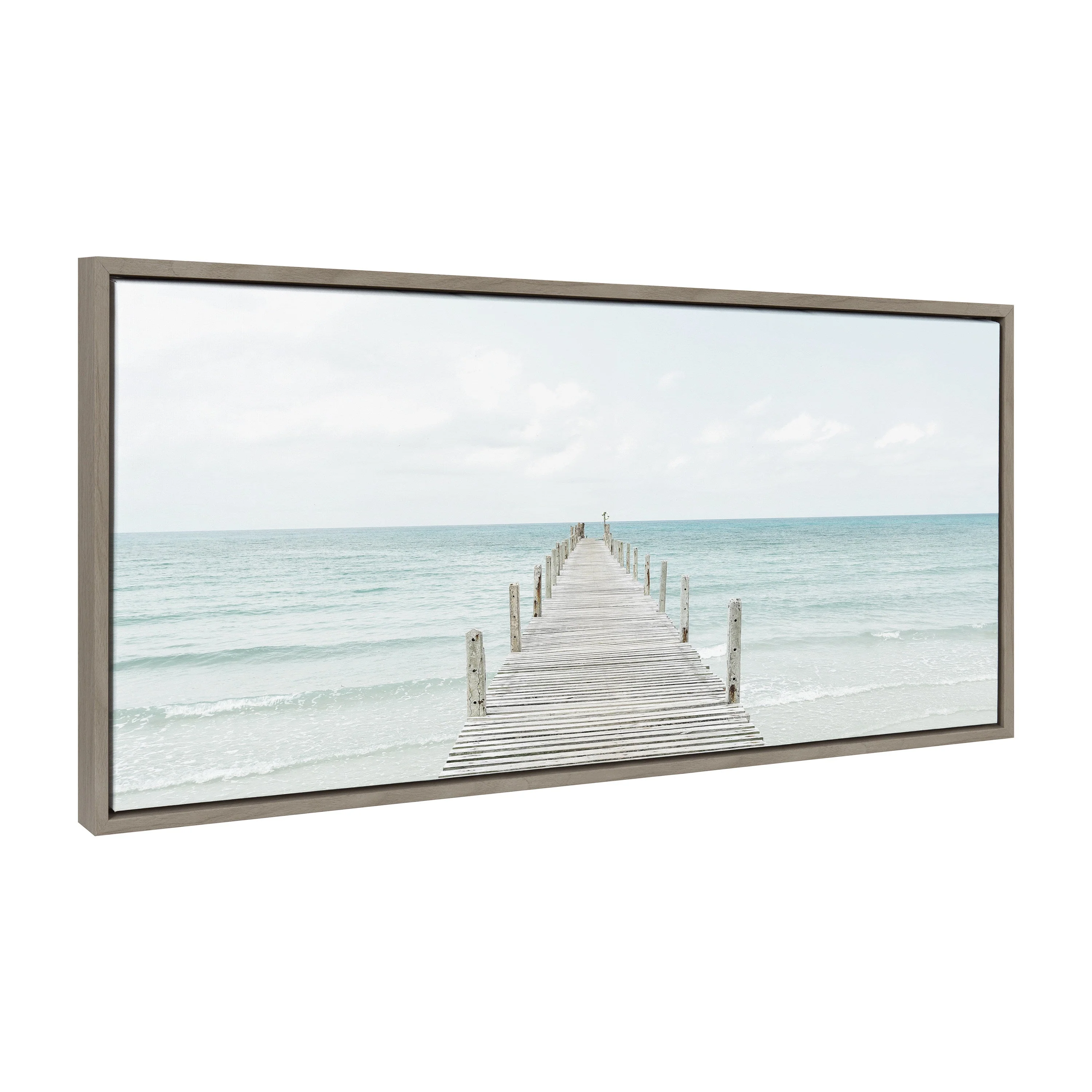 Sylvie Wooden Pier on Beach Framed Canvas by Amy Peterson Art Studio - Image 10