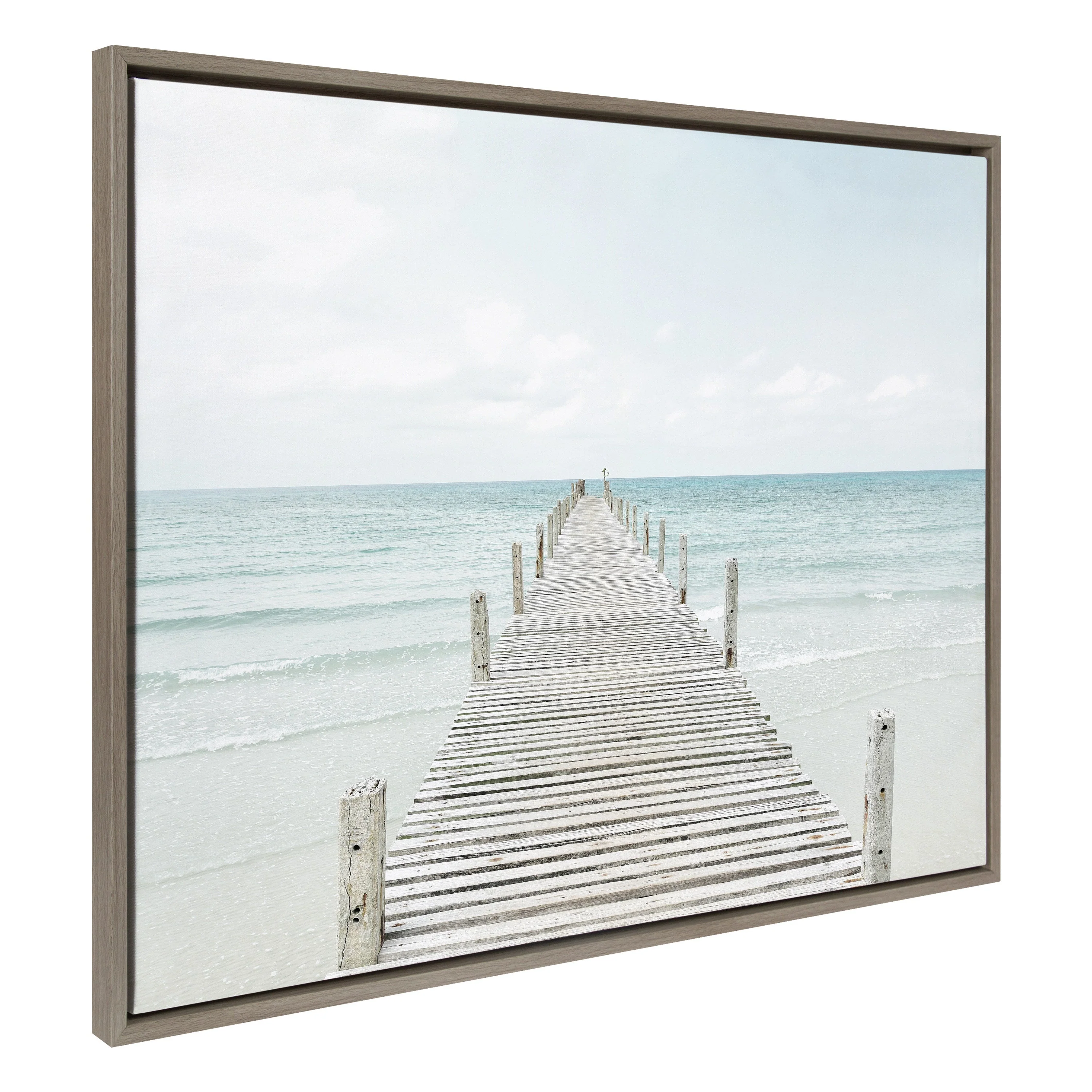 Sylvie Wooden Pier on Beach Framed Canvas by Amy Peterson Art Studio - Image 11
