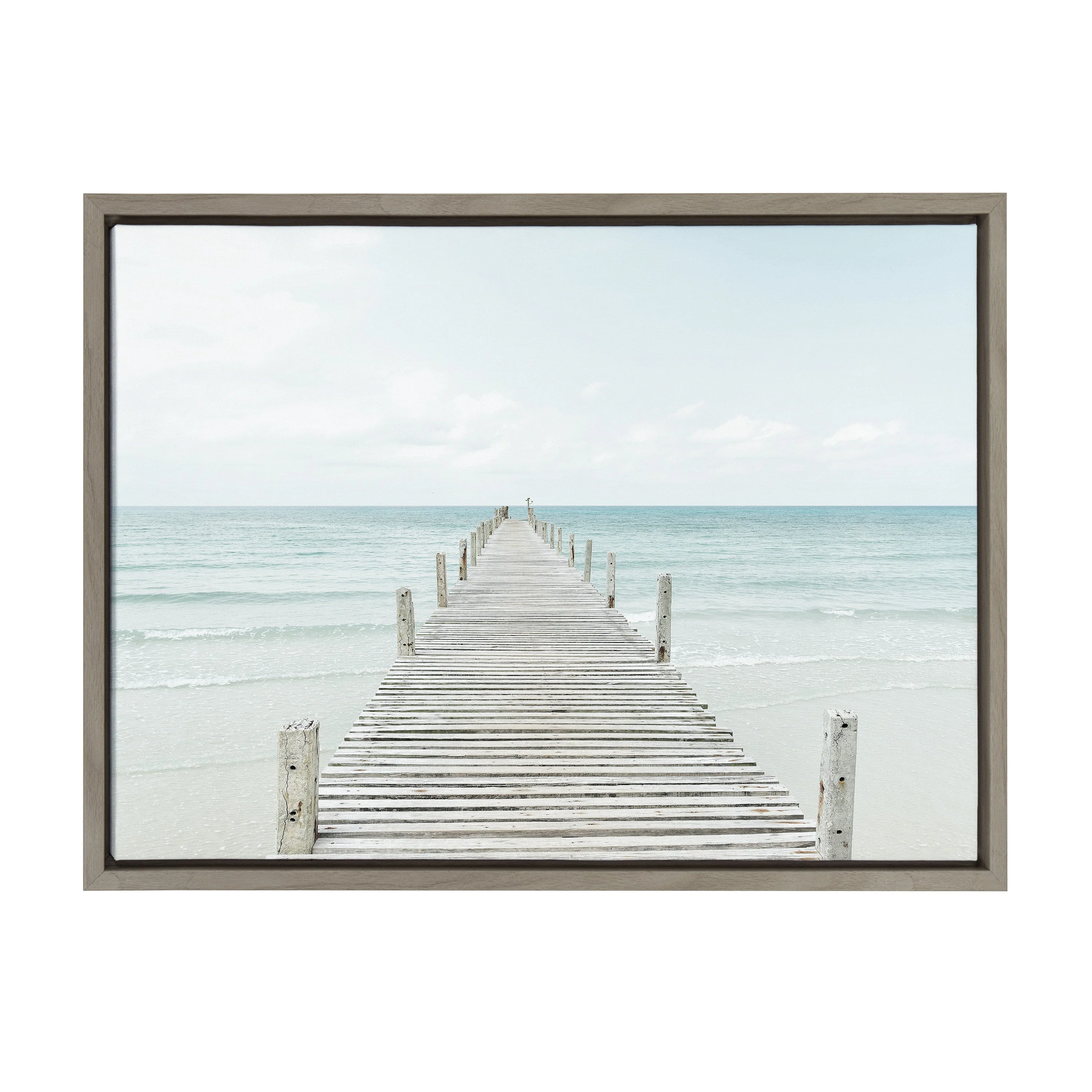 Sylvie Wooden Pier on Beach Framed Canvas by Amy Peterson Art Studio - Image 8